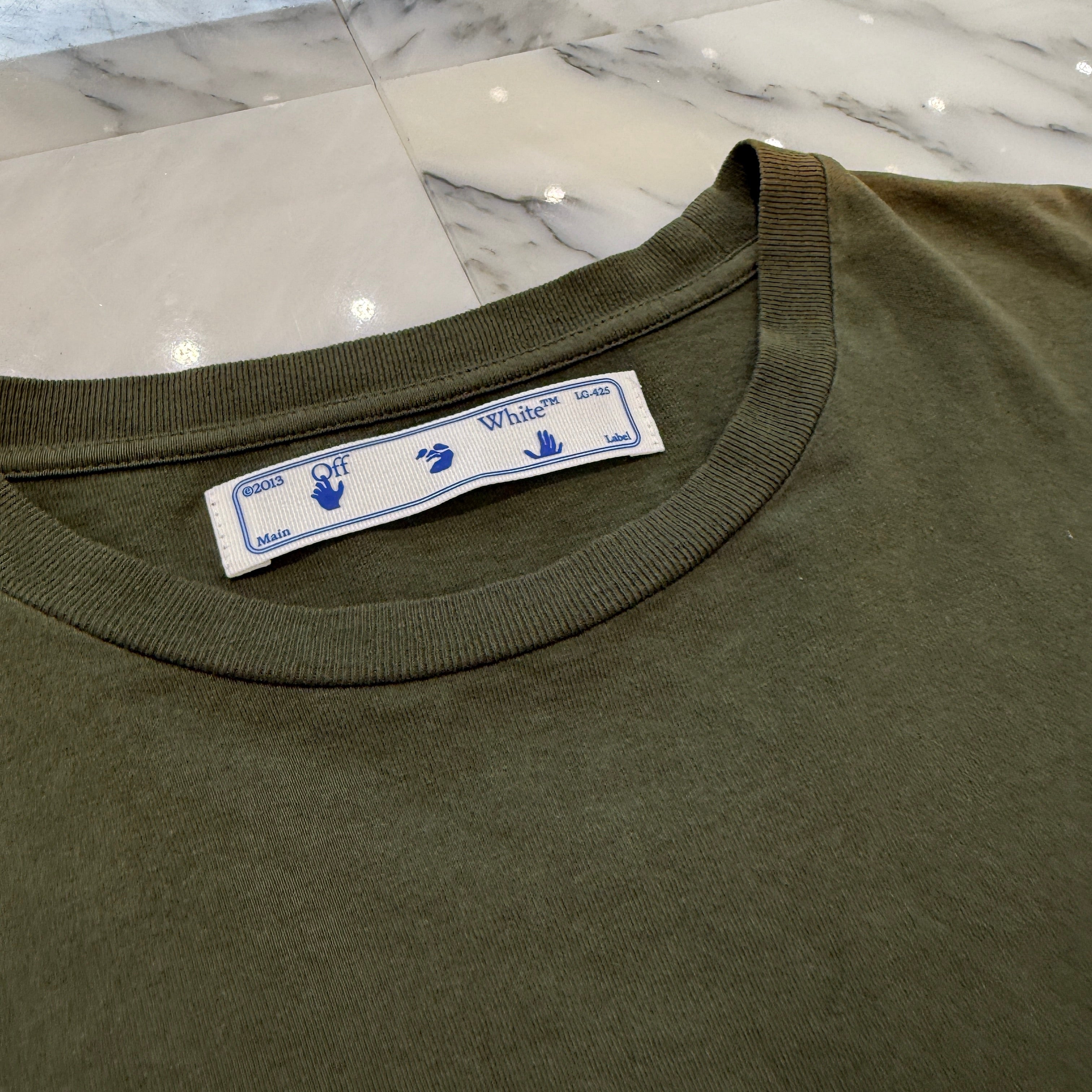 OFF-WHITE 2021SS Vintage Paint Logo Tee OMAA027S21JER002 Size S オフホワイト ヴィンテージ ペイント ロゴTシャツ サイズS