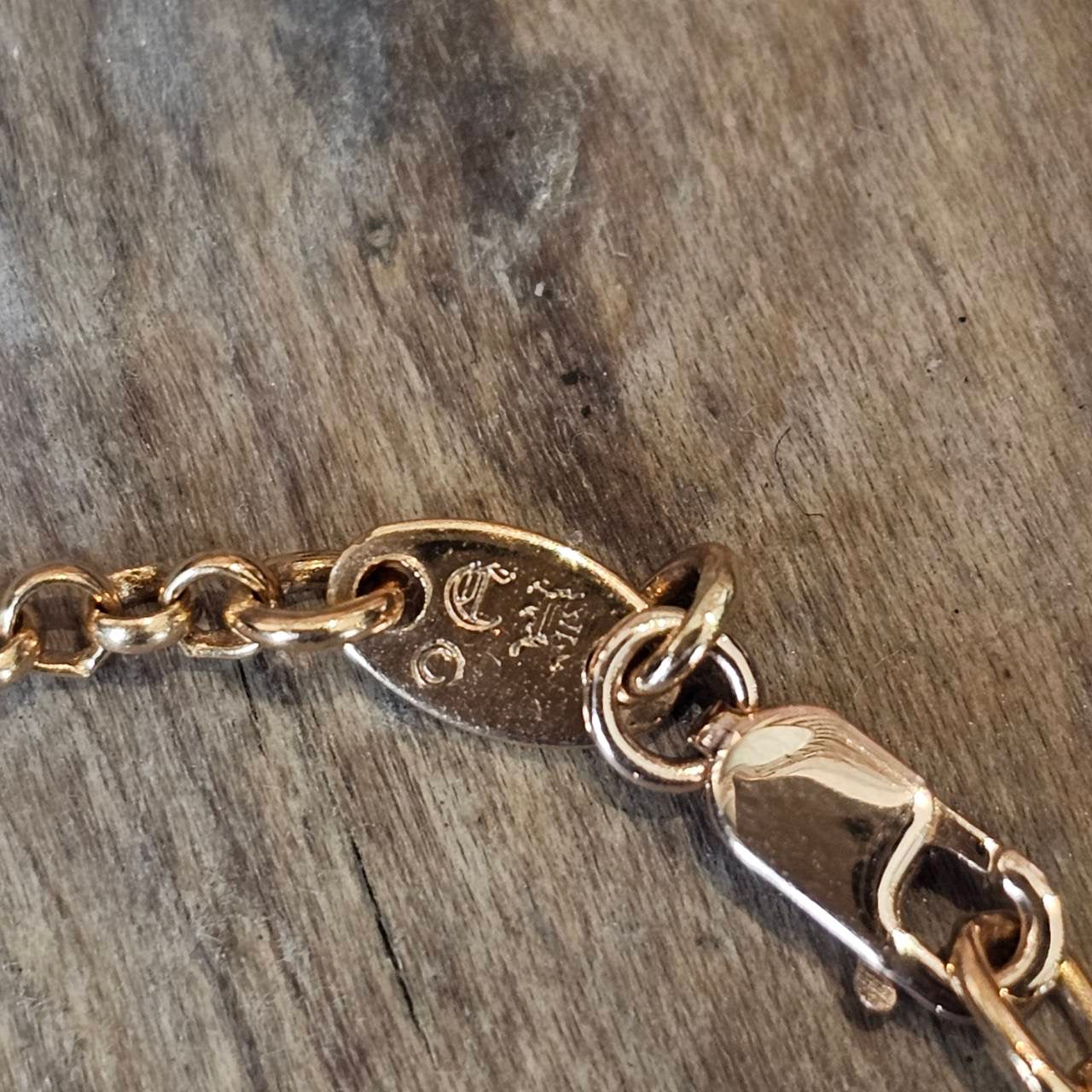 CHROME HEARTS 22K Safety Pin 1 Emerald Roll Chain Necklace Size 16