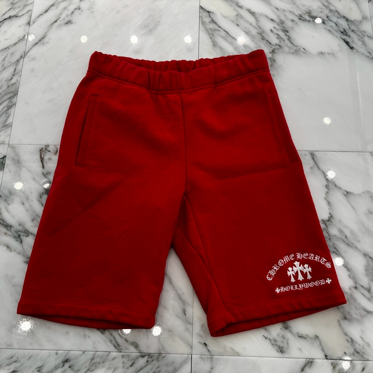 CHROME HEARTS Y NOT King Taco 3 Cemetery Cross Sweat Shorts Size S クロムハーツ ワイノット キングタコ 3セメタリークロス スウェットショーツ サイズS
