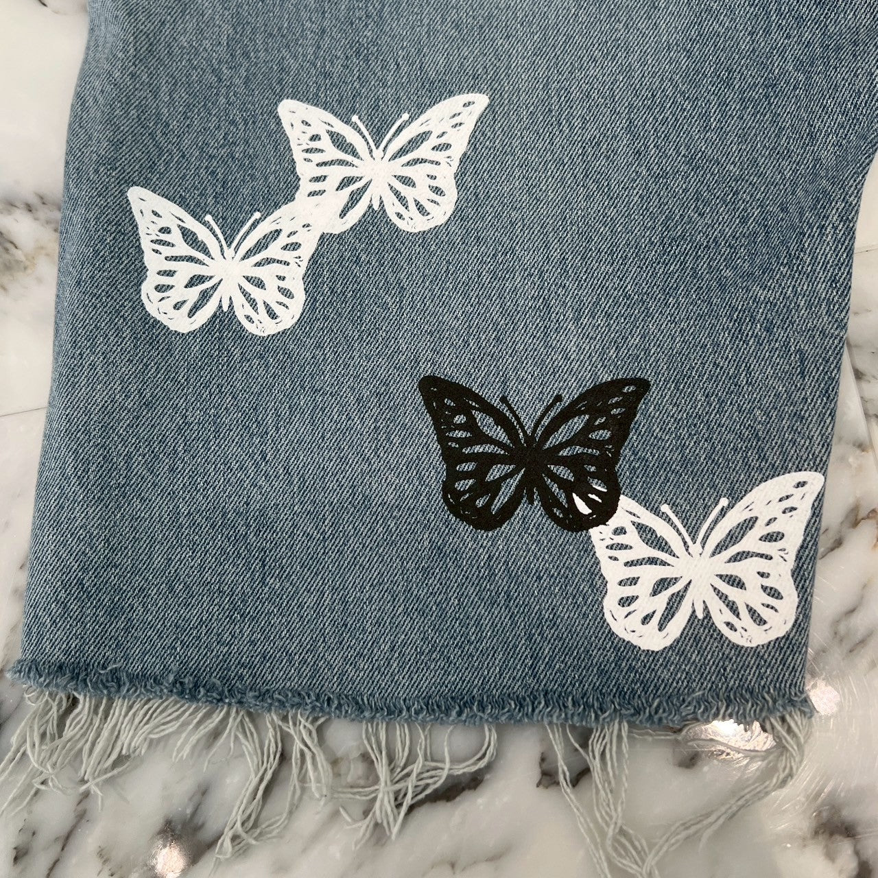 ABOUT DREAMS Butterfly Denim Shorts Size W32 × L30 アバウトドリームズ バタフライ デニムショーツ サイズ W32 × L30