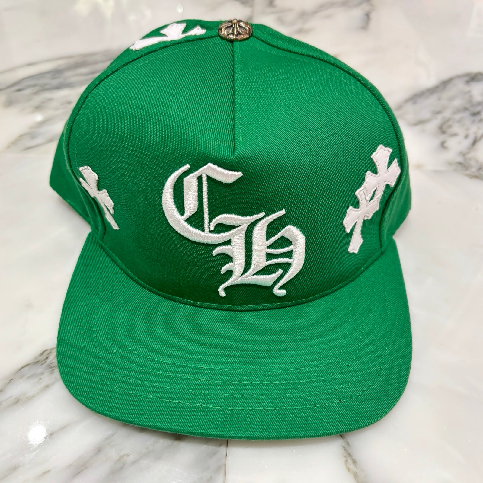 CHROME HEARTS Cemetery Cross Patch Trucker Cap ONE SIZE（53-60