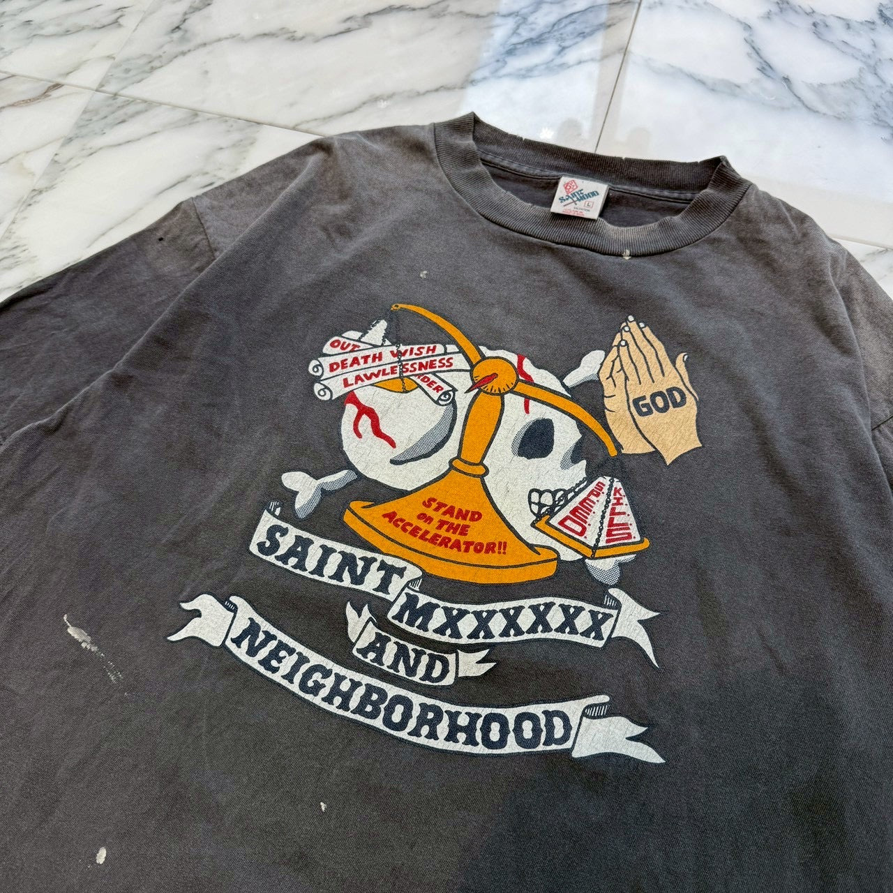 SAINT Mxxxxxx × NEIGHBORHOOD 2025SS STHD . SS TEE PRAY SM-HR8-0000-C68 Size L セントマイケル×ネイバーフット STHD. ショートスリーブ Tシャツ プレイ サイズL