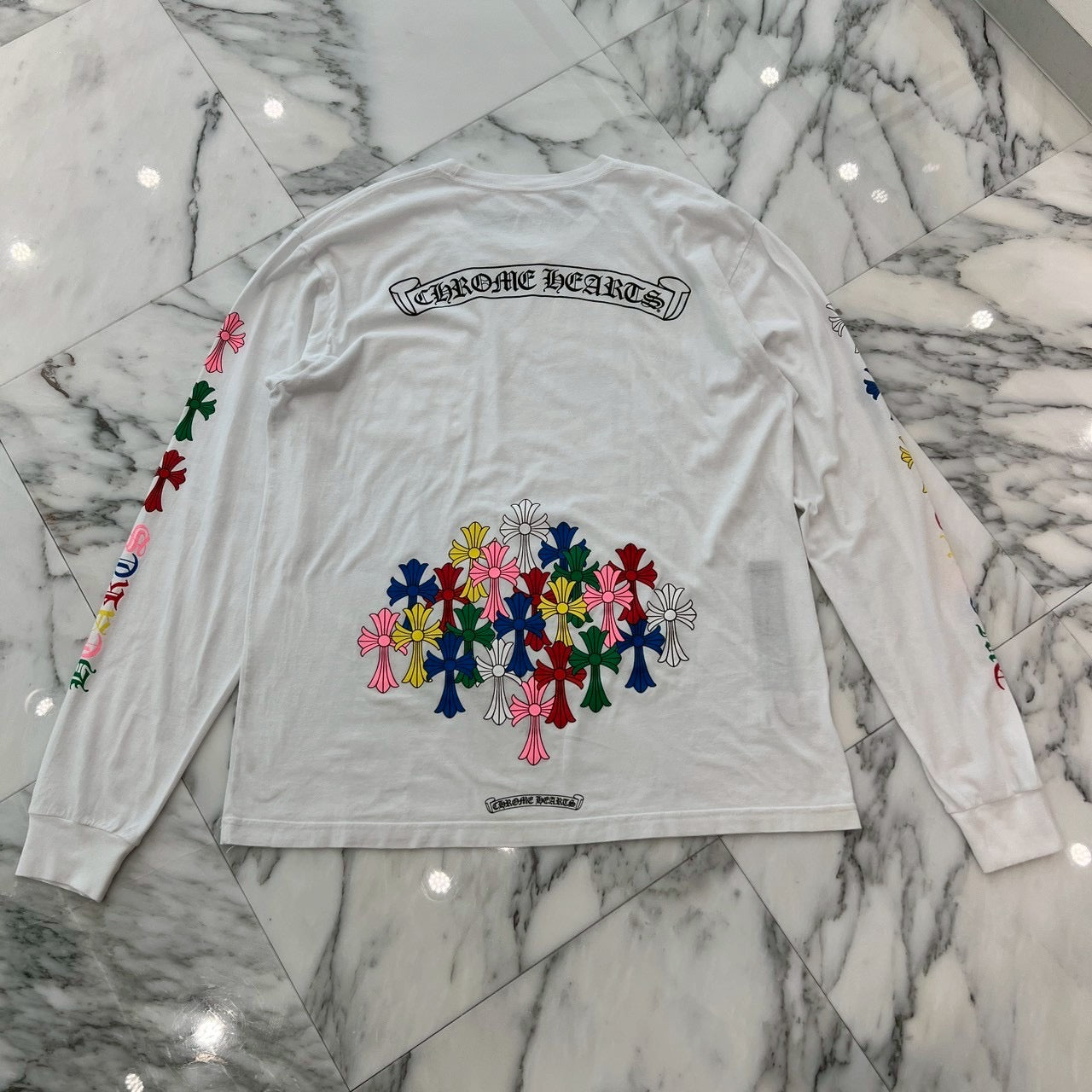 CHROME HEARTS 2021SS MLTCOL CEM CRS Long Sleeve Tee Size XL クロムハーツ マルチカラー セメタリークロス ロングスリーブTシャツ サイズXL