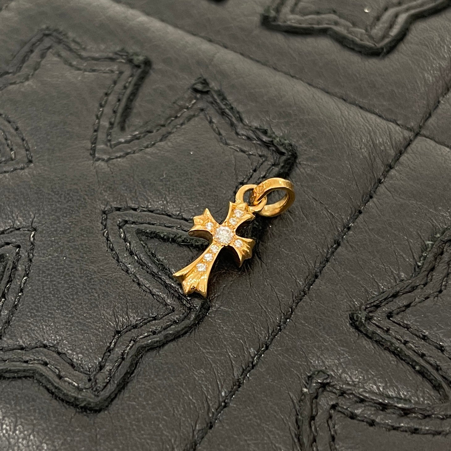 CHROME HEARTS 22K Baby Fat Cross Pave Diamond Pendant Top クロムハーツ 22K ベイビーファット クロス パヴェダイヤモンド ペンダントトップ