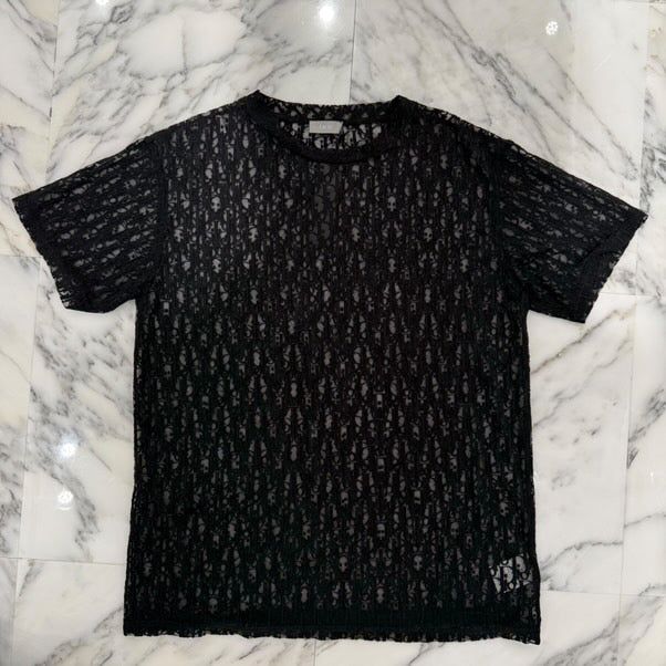 DIOR 2021SS Oblique See-Through T-Shirt 923J615A0537 Size M