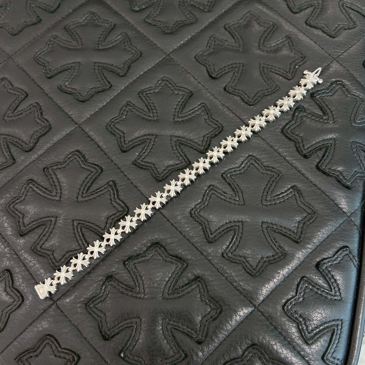 CHROME HEARTS Tiny Plus BRACELET 1 Diamond White Rhodium Coating 19コマ クロムハーツ タイニープラス ブレスレット 1ダイヤモンド ホワイトロジウムコーティング 19コマ