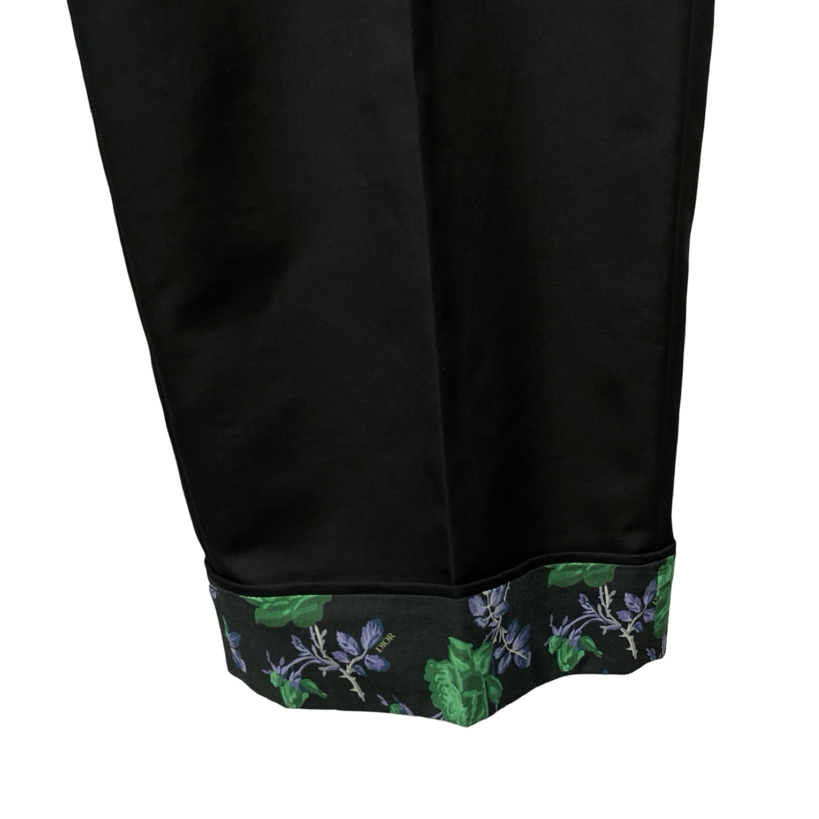DIOR 2022SS Hem Floral Design Cotton Long Pants 293C142A4451 Size 50