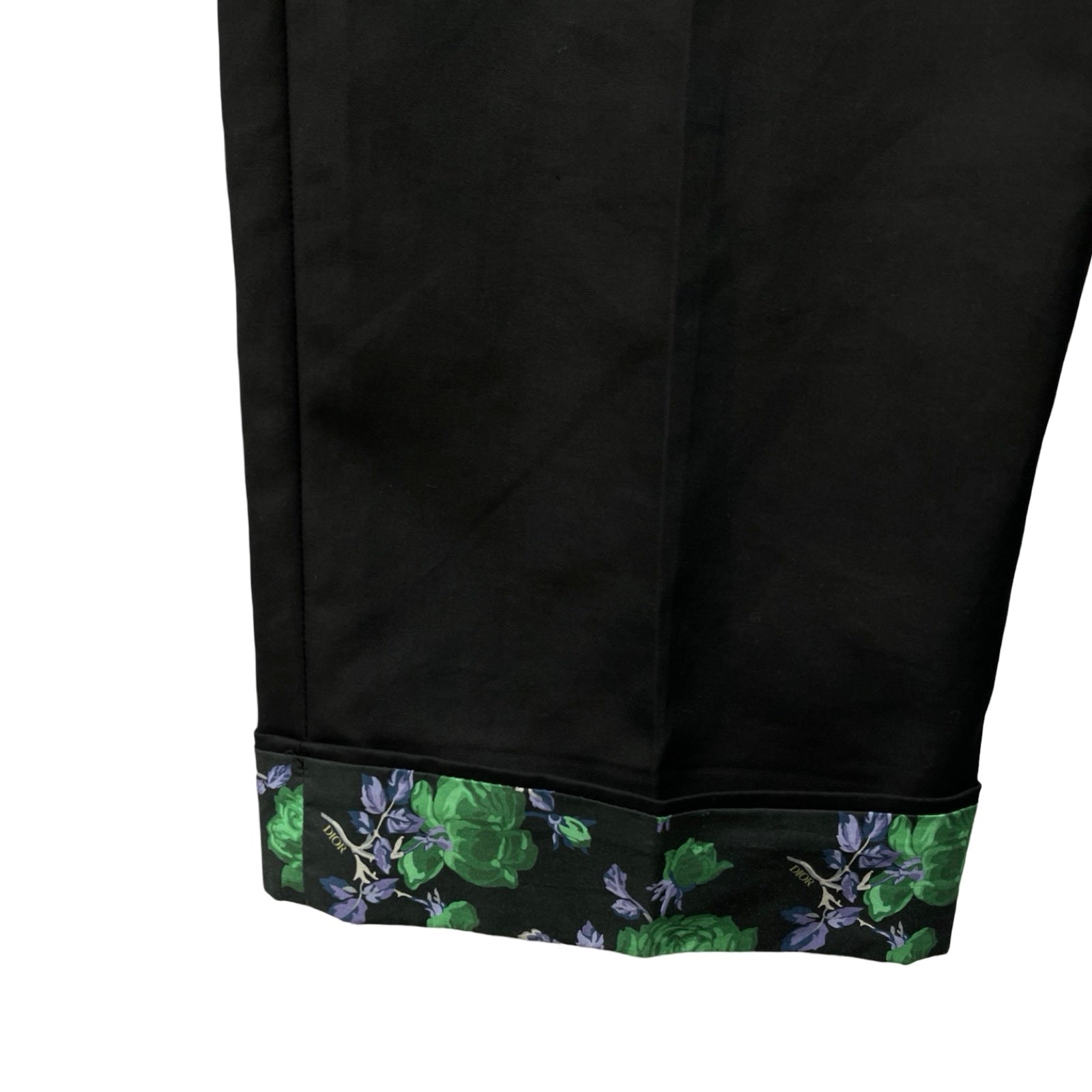 DIOR 2022SS Hem Floral Design Cotton Long Pants 293C142A4451 Size 50