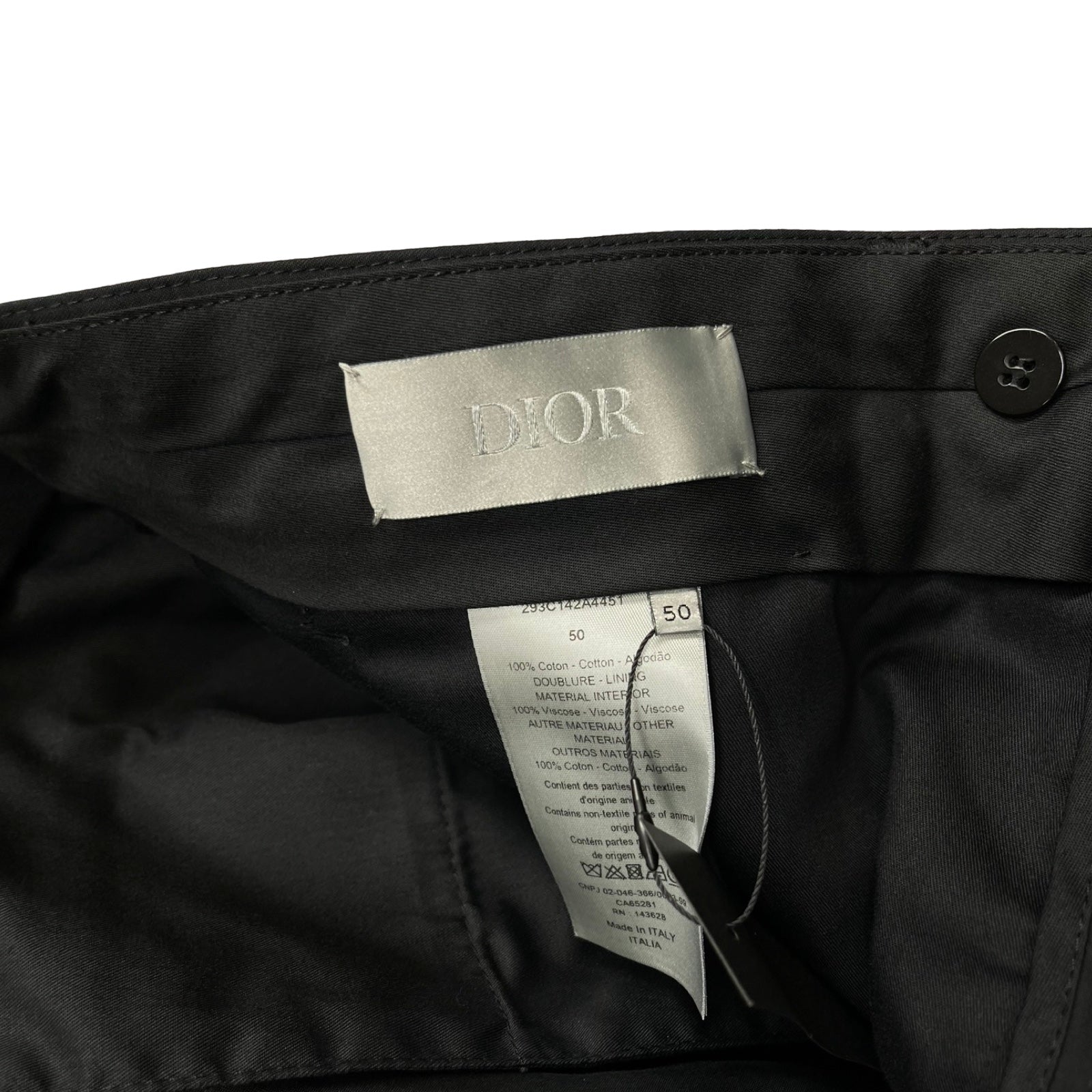DIOR 2022SS Hem Floral Design Cotton Long Pants 293C142A4451 Size 50