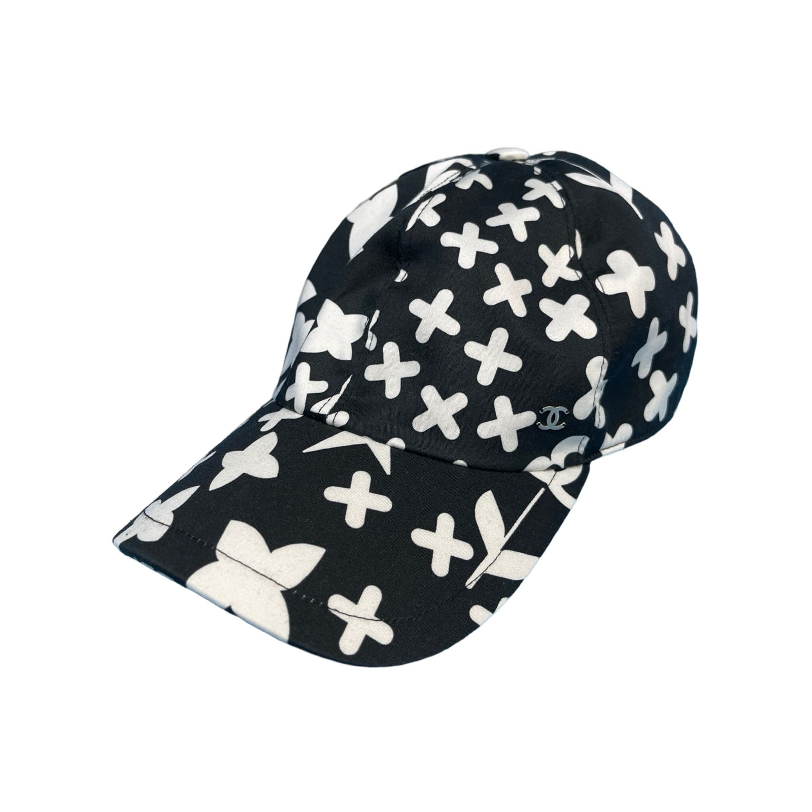 CHANEL 2022SS CC Print Coco Mark Badge Baseball Cap Size ONE SIZE