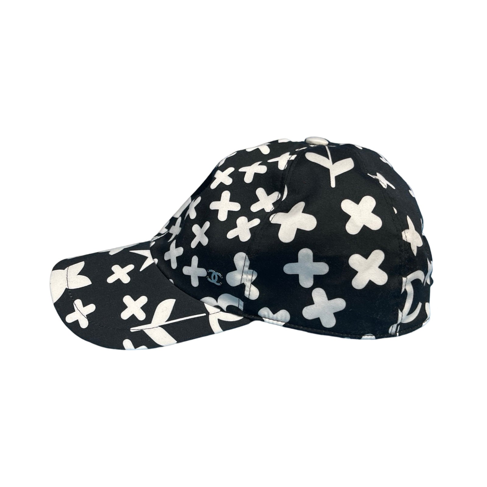 CHANEL 2022SS CC Print Coco Mark Badge Baseball Cap Size ONE SIZE