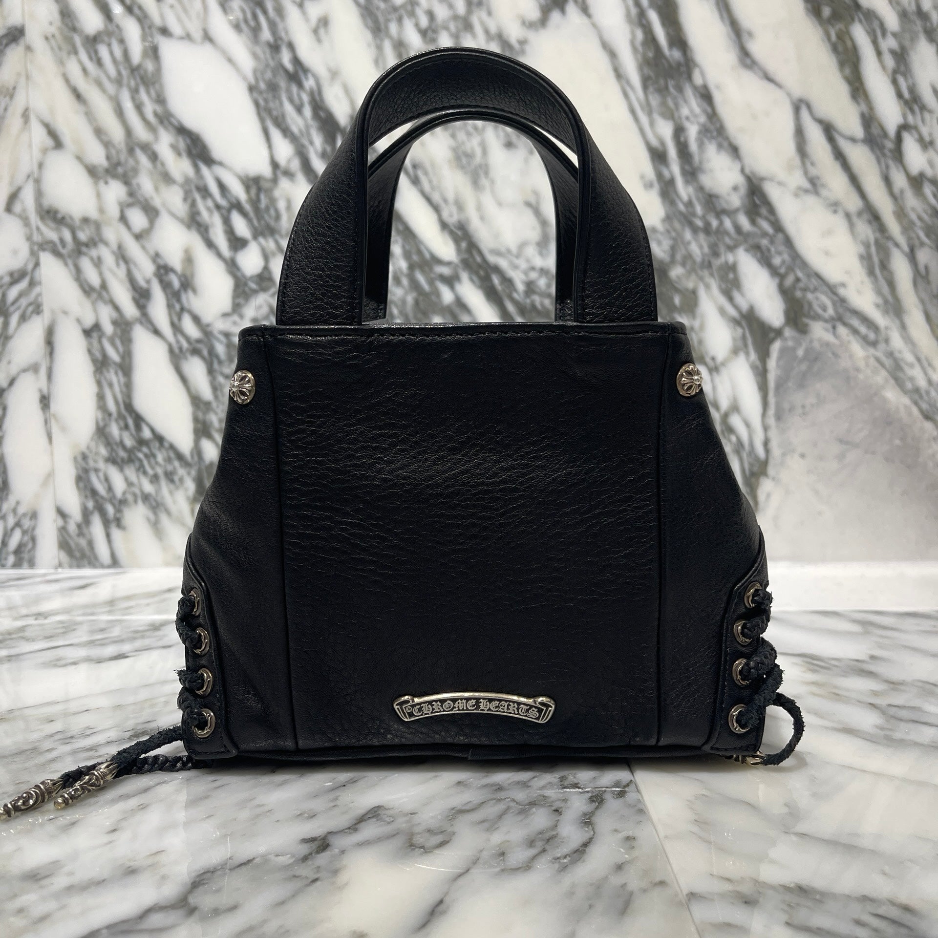 CHROME HEARTS JJ Dean Mini Leather Riders Hand Bag クロムハーツ JJ ディーン ミニレザー ライダース ハンドバッグ