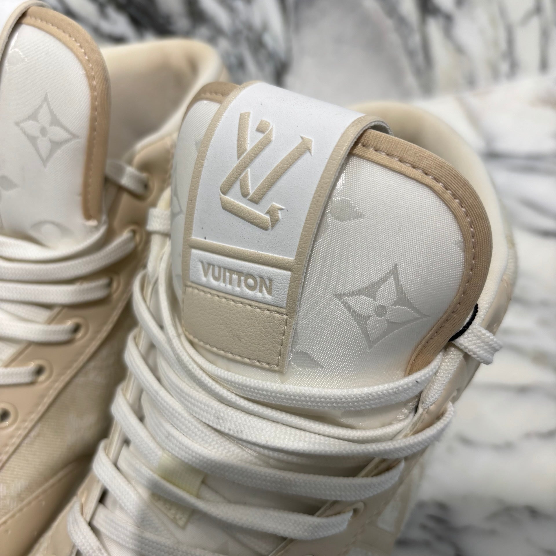 LOUIS VUITTON 2023SS Charlie Line Monogram Denim High Cut Sneakers 1AARCR Size 9(27.5cm) ルイヴィトン チャーリーライン モノグラム デニム ハイカットスニーカー サイズ9(27.5cm)