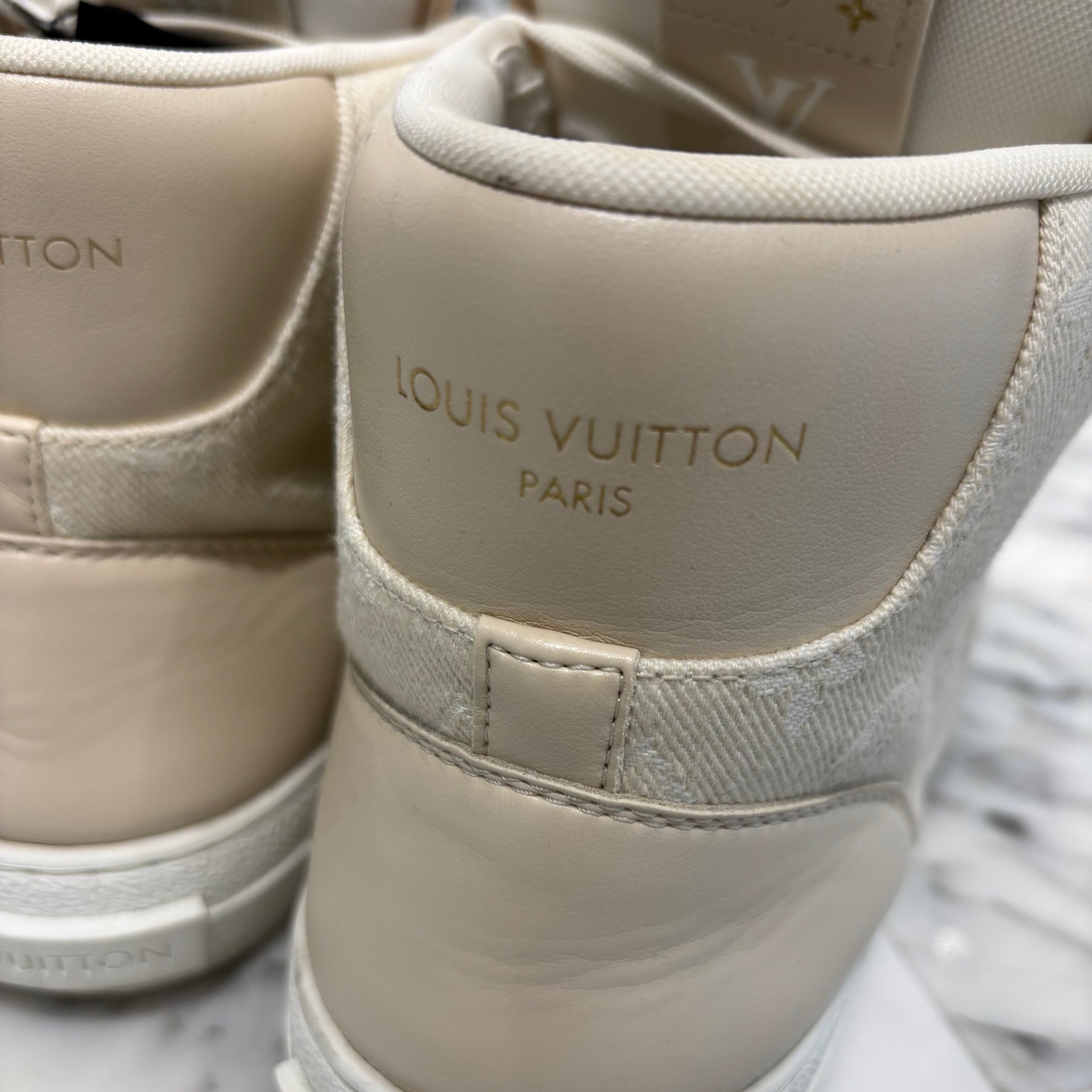 LOUIS VUITTON 2023SS Charlie Line Monogram Denim High Cut Sneakers 1AARCR Size 9(27.5cm) ルイヴィトン チャーリーライン モノグラム デニム ハイカットスニーカー サイズ9(27.5cm)