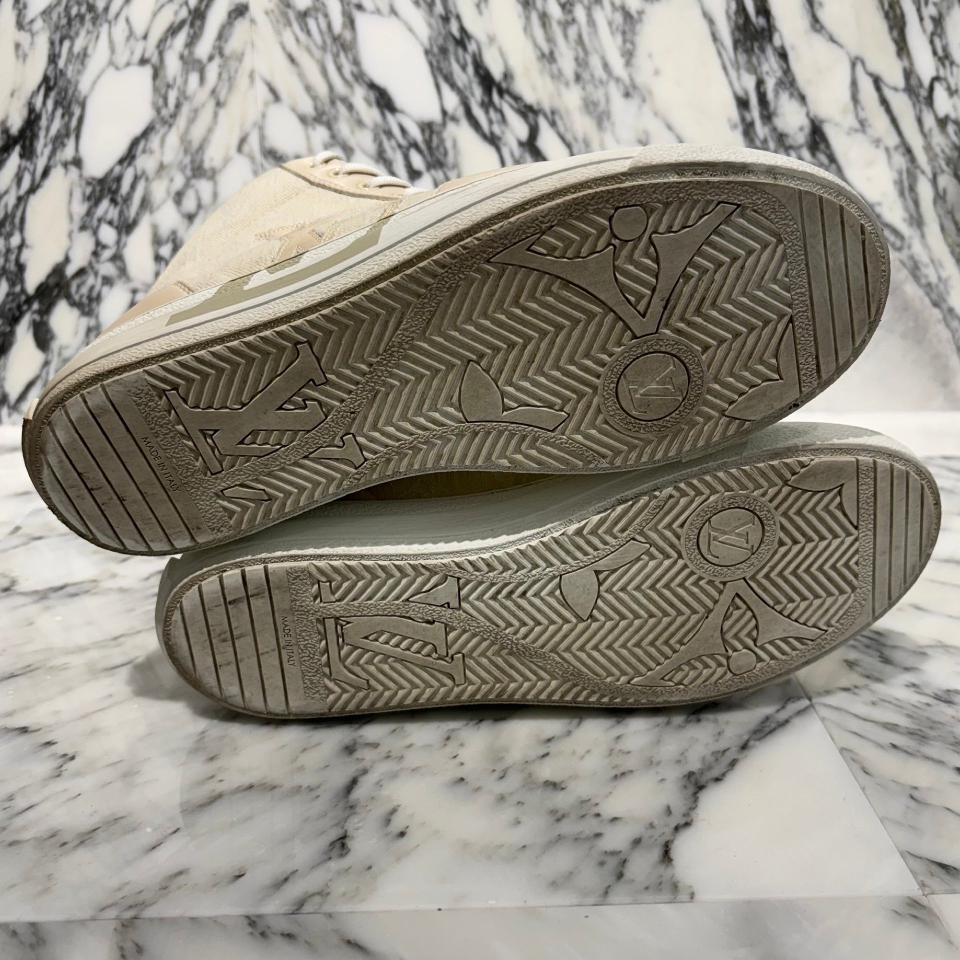 LOUIS VUITTON 2023SS Charlie Line Monogram Denim High Cut Sneakers 1AARCR Size 9(27.5cm) ルイヴィトン チャーリーライン モノグラム デニム ハイカットスニーカー サイズ9(27.5cm)