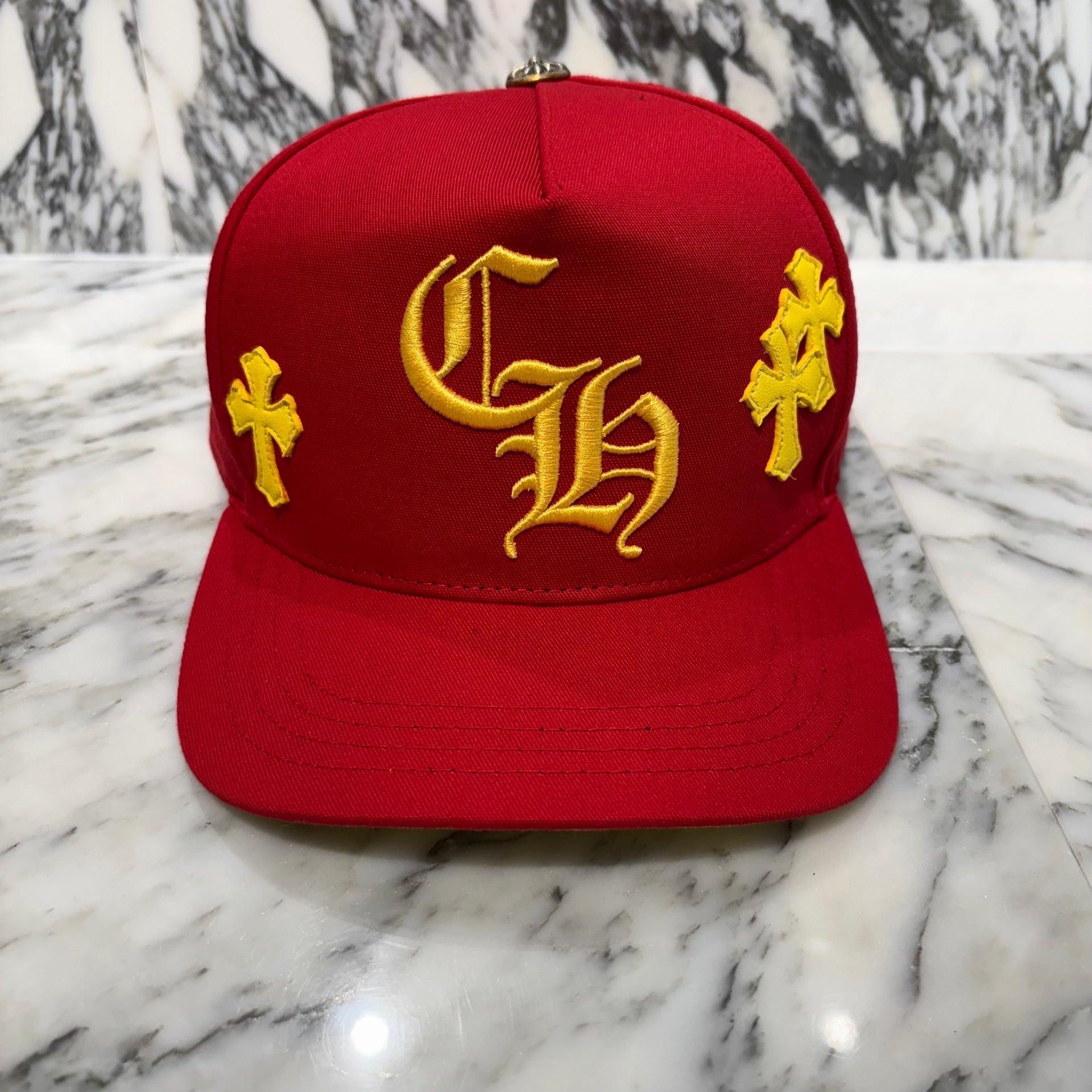 CHROME HEARTS Cemetery Cross Patch Trucker Cap ONE SIZE(51-61