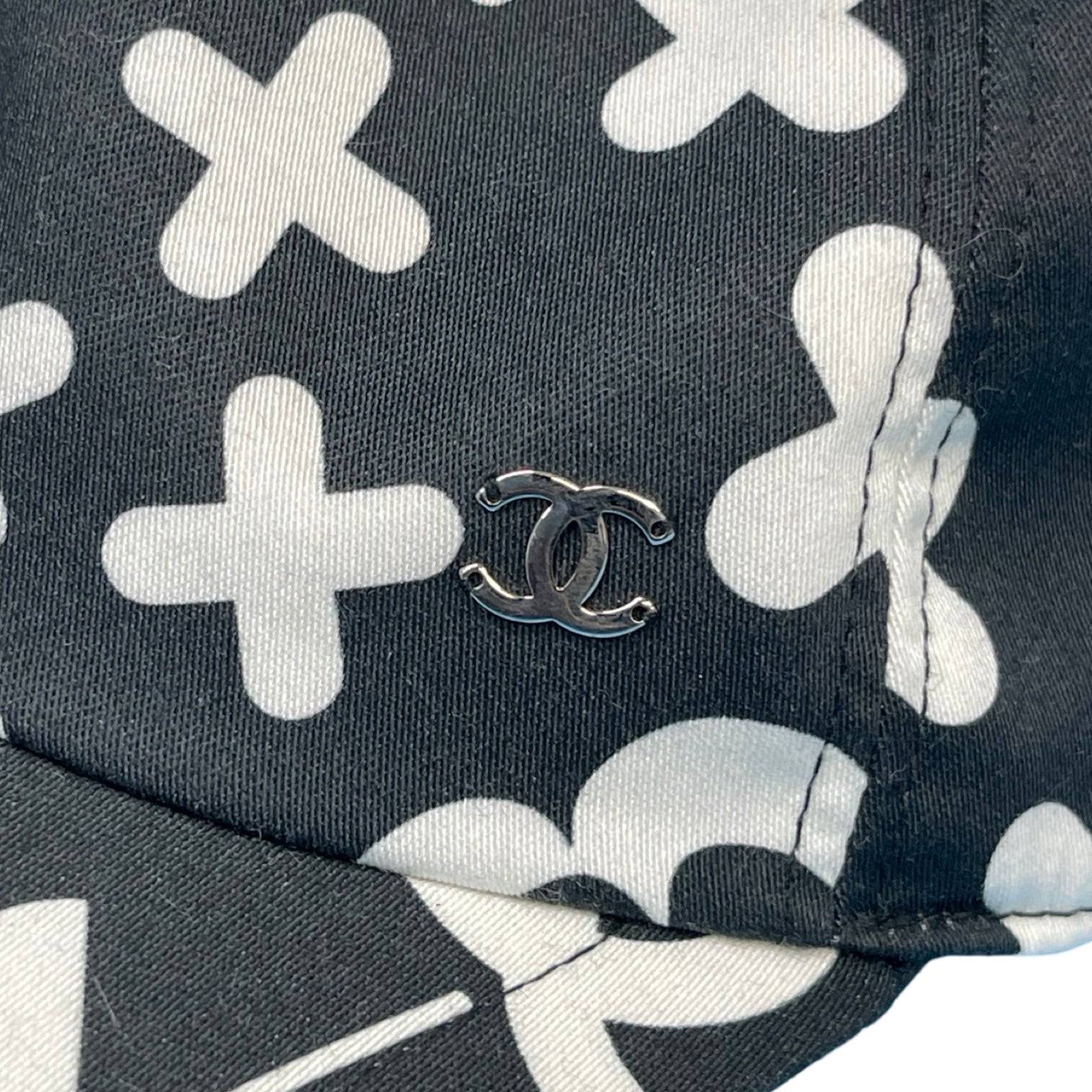 CHANEL 2022SS CC Print Coco Mark Badge Baseball Cap Size ONE SIZE