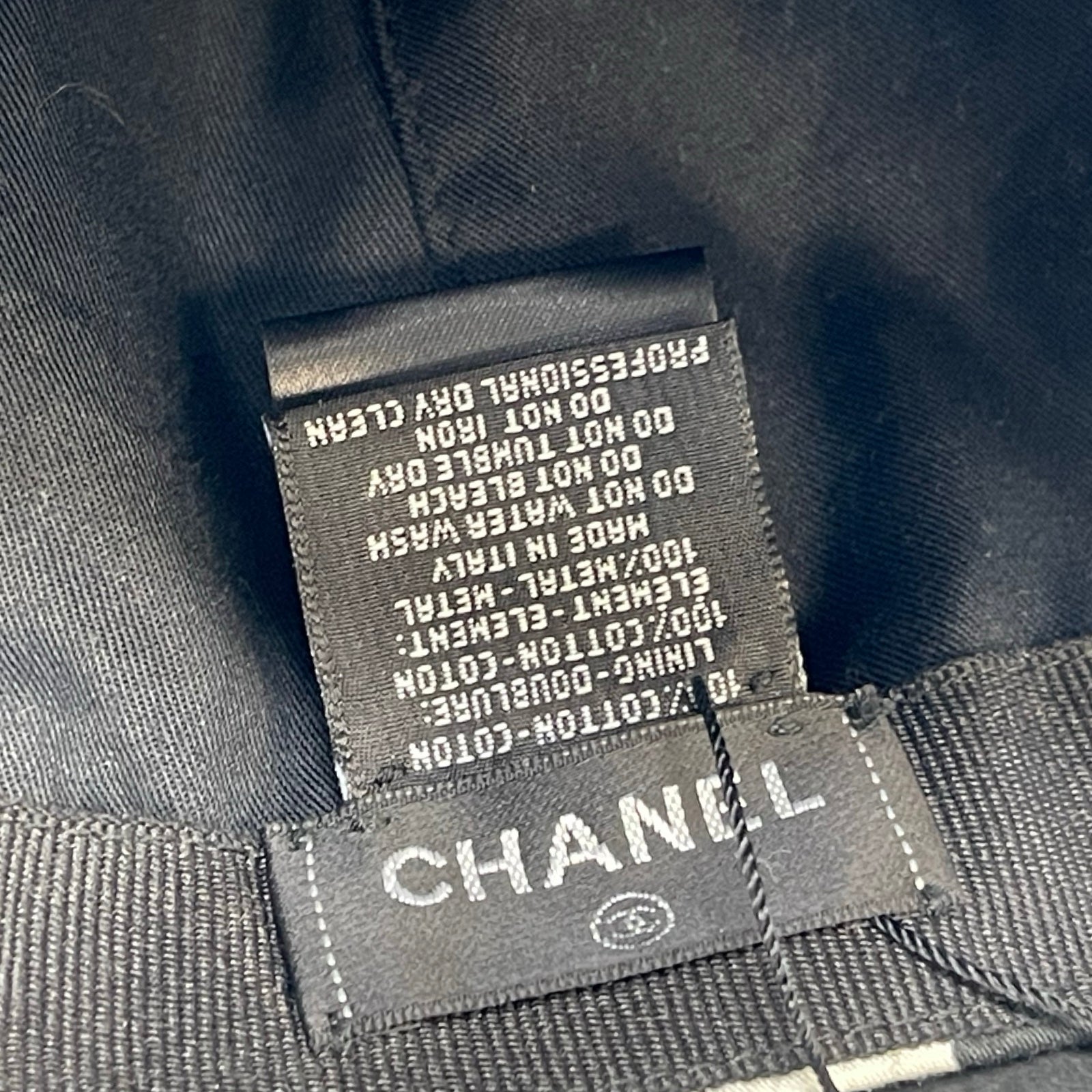 CHANEL 2022SS CC Print Coco Mark Badge Baseball Cap Size ONE SIZE