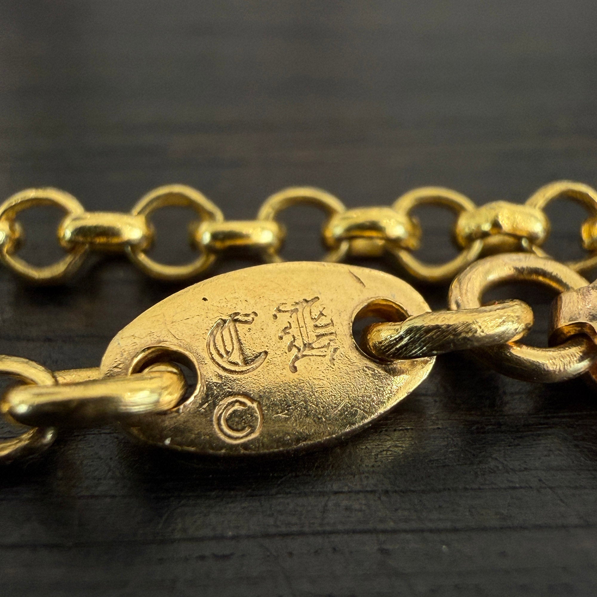 CHROME HEARTS 22K Roll Chain Necklace Size 18 Inch クロムハーツ 22K ロールチェーン ネックレス サイズ18インチ