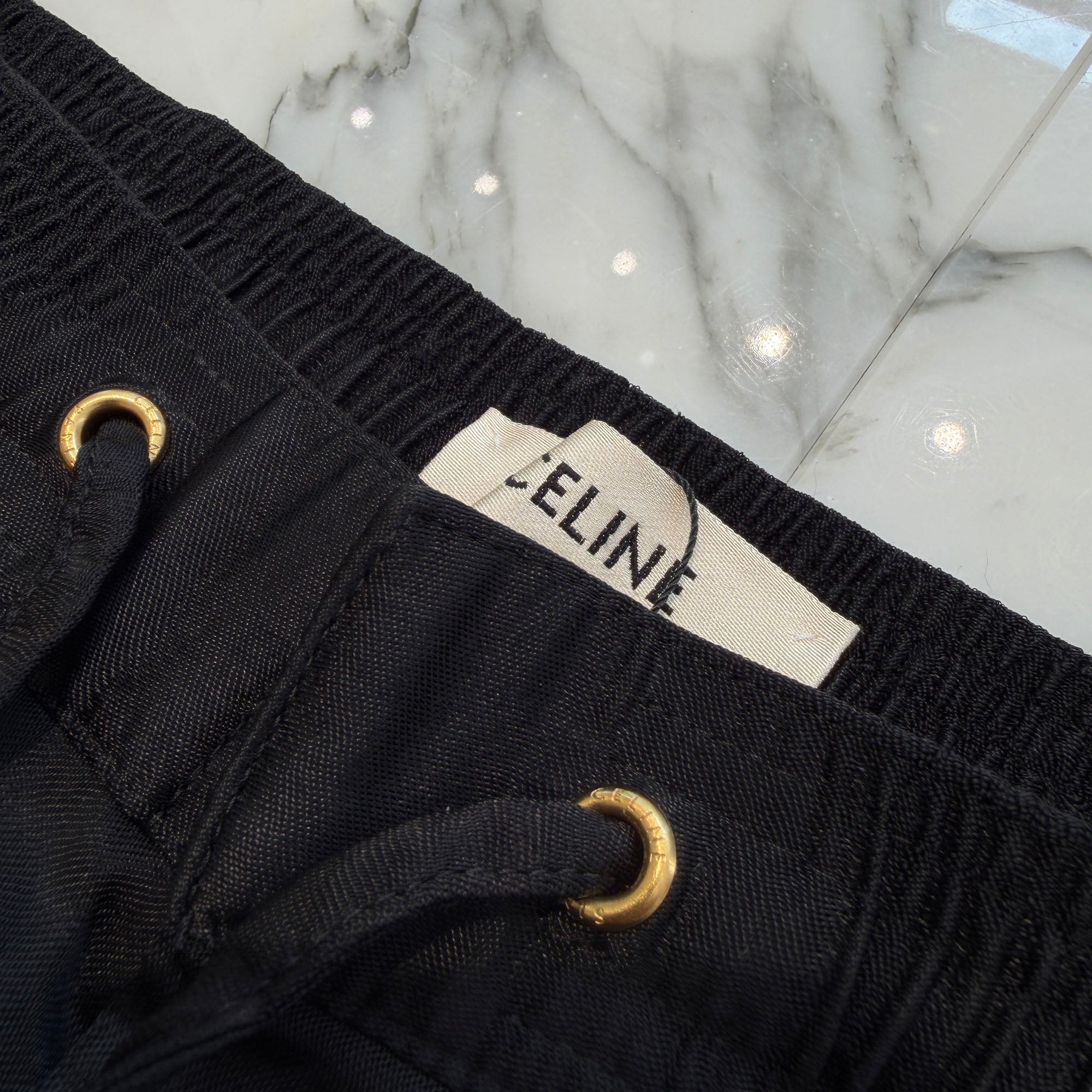 CELINE 2021SS Sideline Satin Track Pants 2P5351641 Size 36 セリーヌ サイドライン サテン トラックパンツ サイズ36