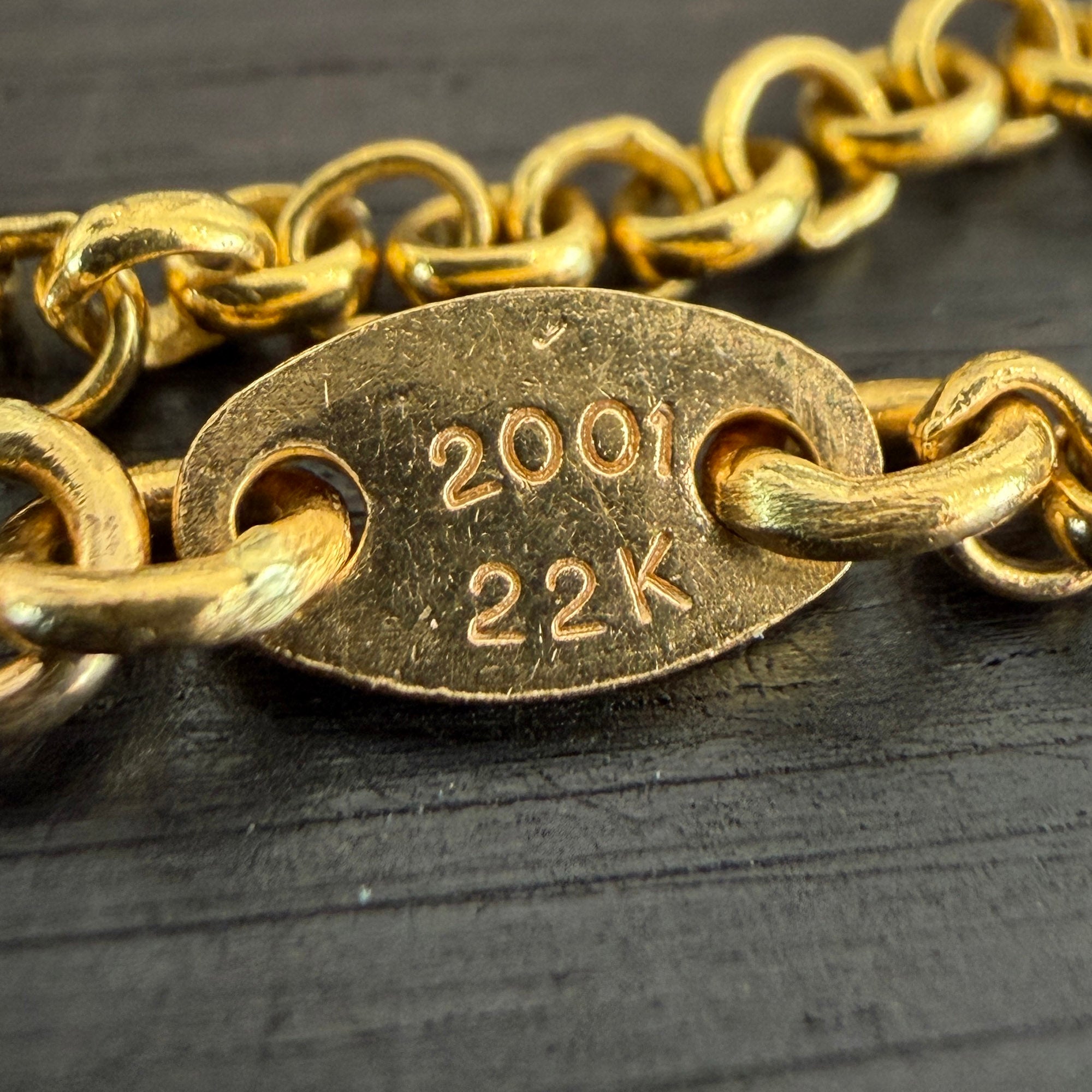 CHROME HEARTS 22K Roll Chain Necklace Size 18 Inch クロムハーツ 22K ロールチェーン ネックレス サイズ18インチ