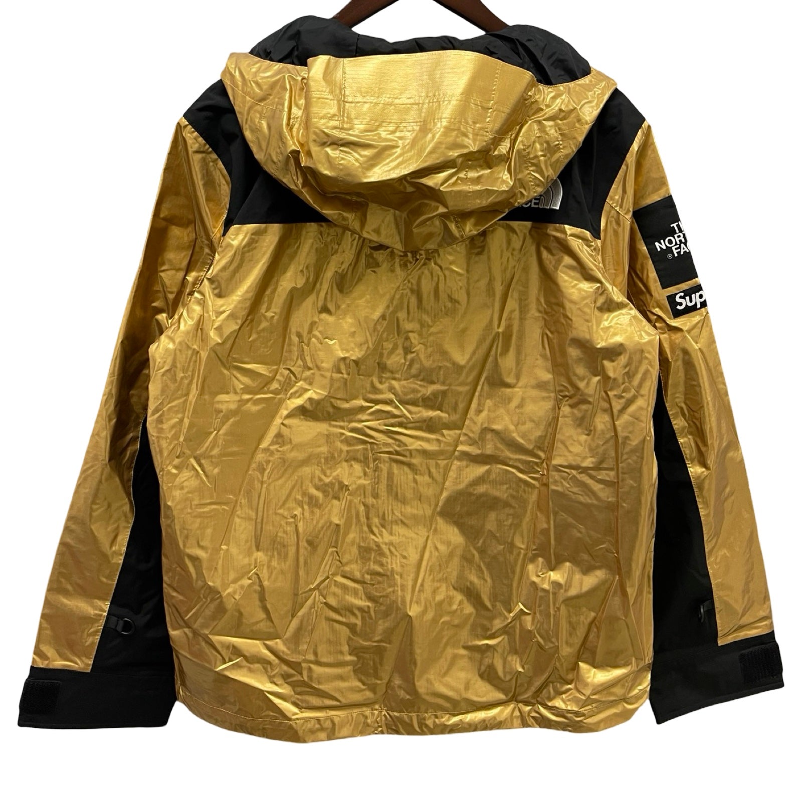 Supreme × THE NORTH FACE 2018SS Metallic Mountain Parka Gold Size S