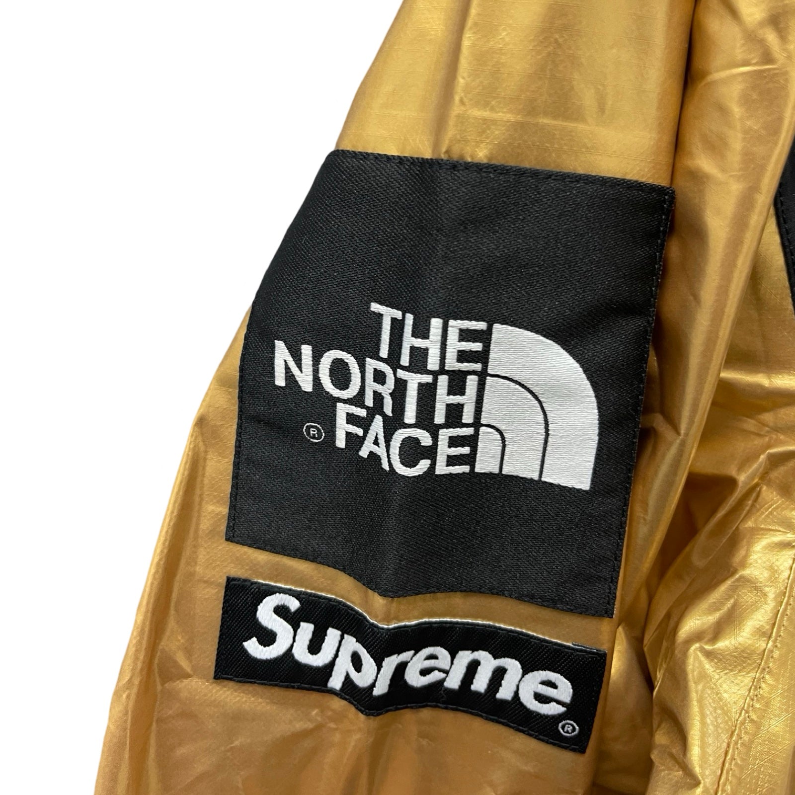 Supreme × THE NORTH FACE 2018SS Metallic Mountain Parka Gold Size S