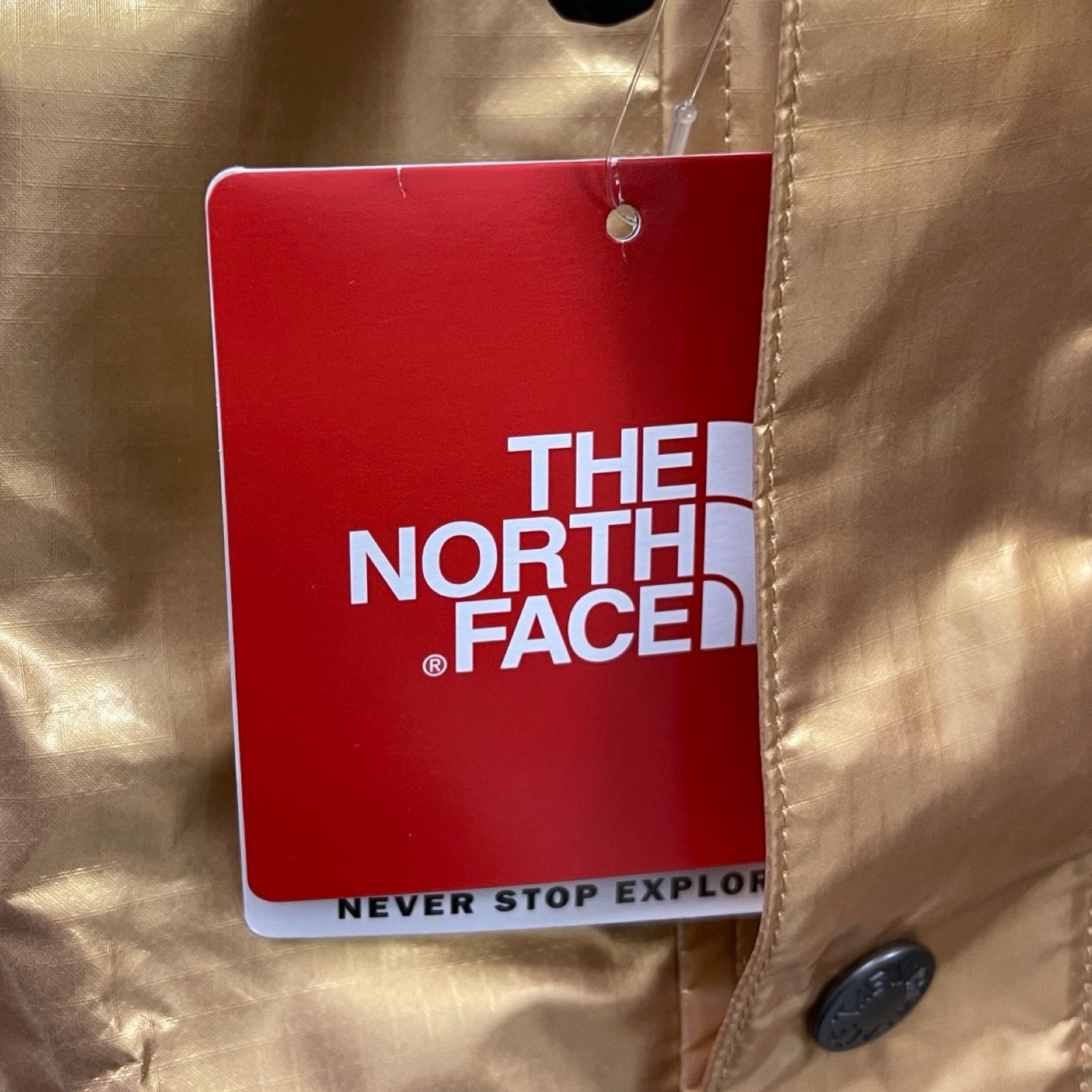 Supreme × THE NORTH FACE 2018SS Metallic Mountain Parka Gold Size S