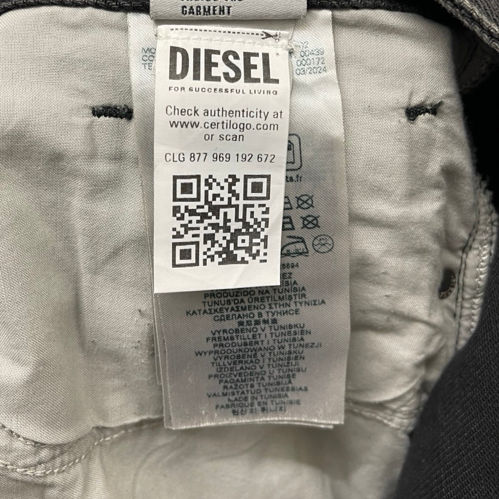 DIESEL 2024SS Loose Straight Wide Denim Pants 2001 D-MACRO A06371 Size L