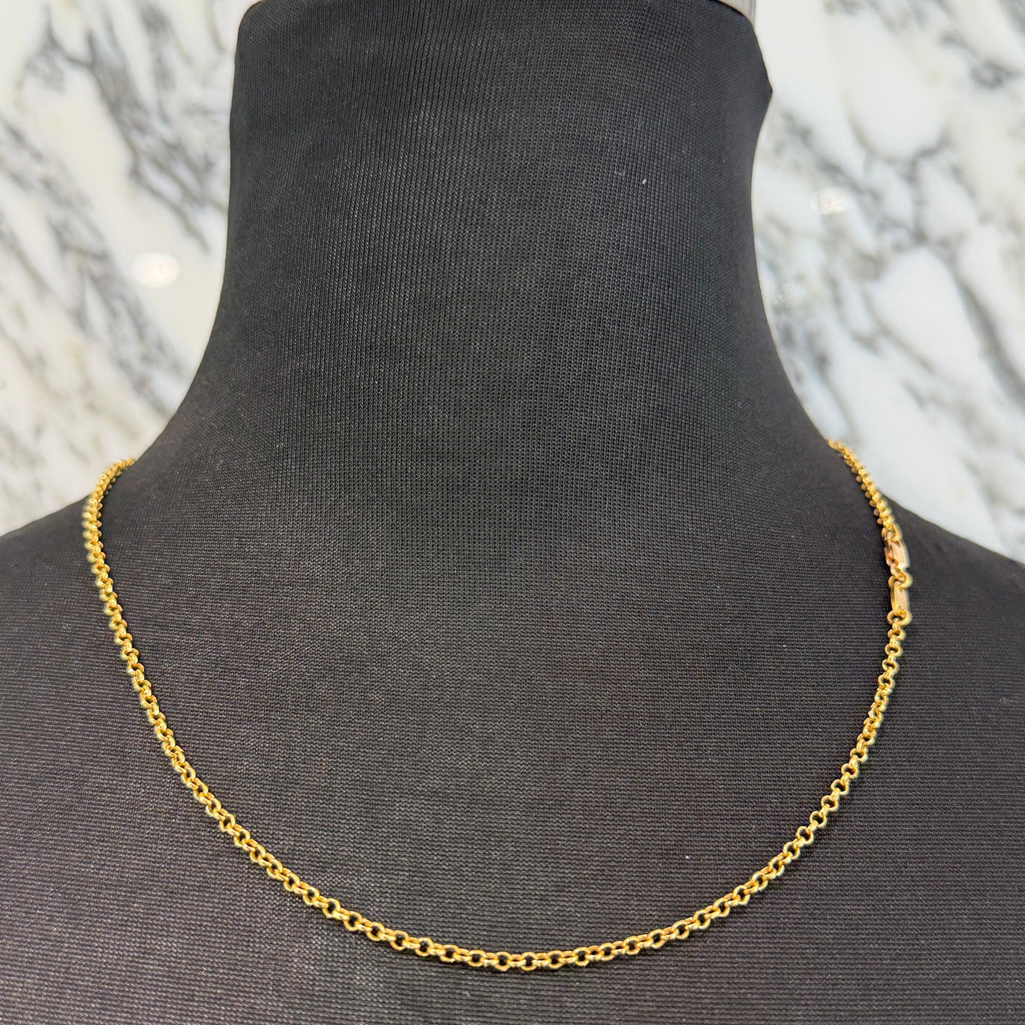 CHROME HEARTS 22K Roll Chain Necklace Size 18 Inch クロムハーツ 22K ロールチェーン ネックレス サイズ18インチ