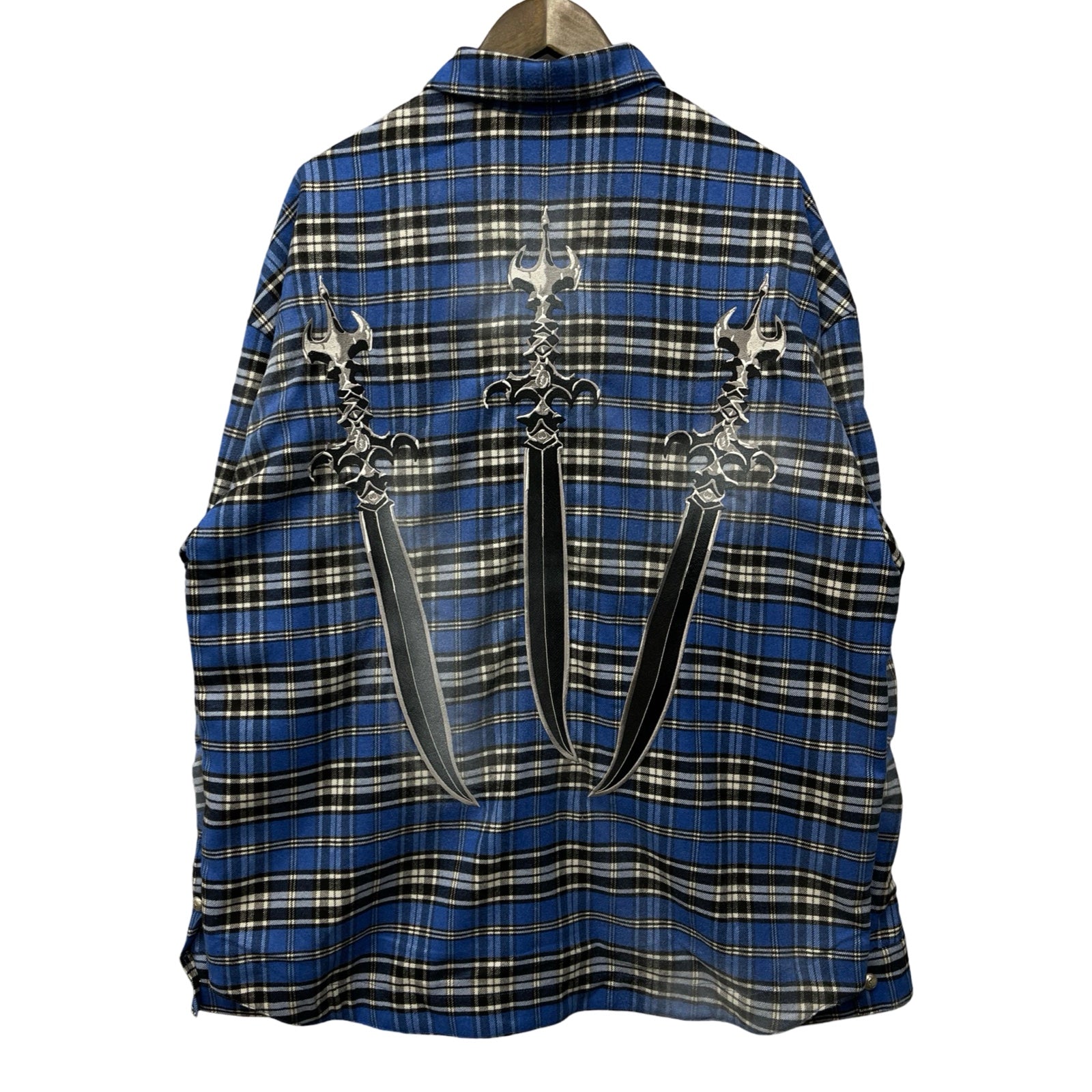 THUG CLUB 2024AW ARAB SWORD FLANNEL CHECK SHIRT TC24SH2001
