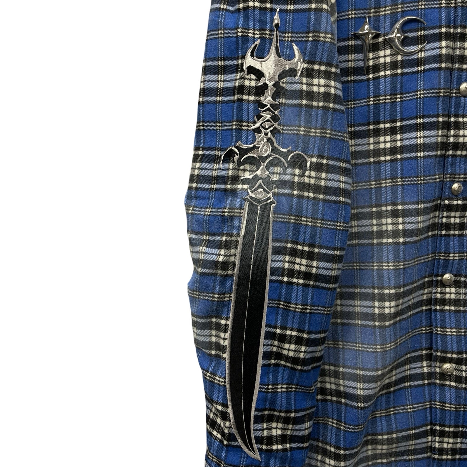 THUG CLUB 2024AW ARAB SWORD FLANNEL CHECK SHIRT TC24SH2001