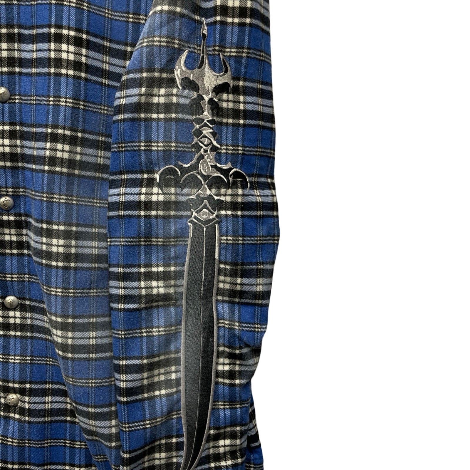 THUG CLUB 2024AW ARAB SWORD FLANNEL CHECK SHIRT TC24SH2001