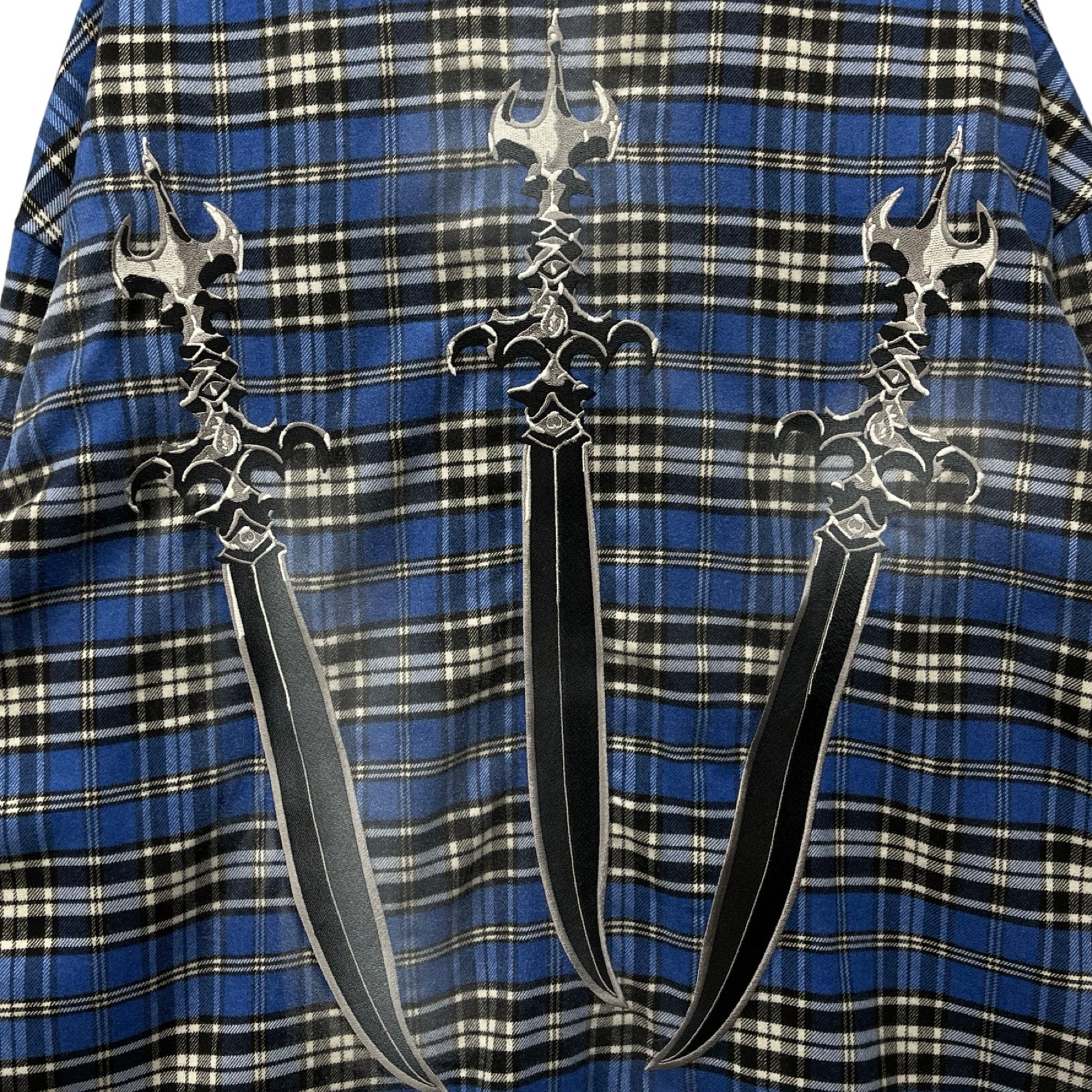 THUG CLUB 2024AW ARAB SWORD FLANNEL CHECK SHIRT TC24SH2001