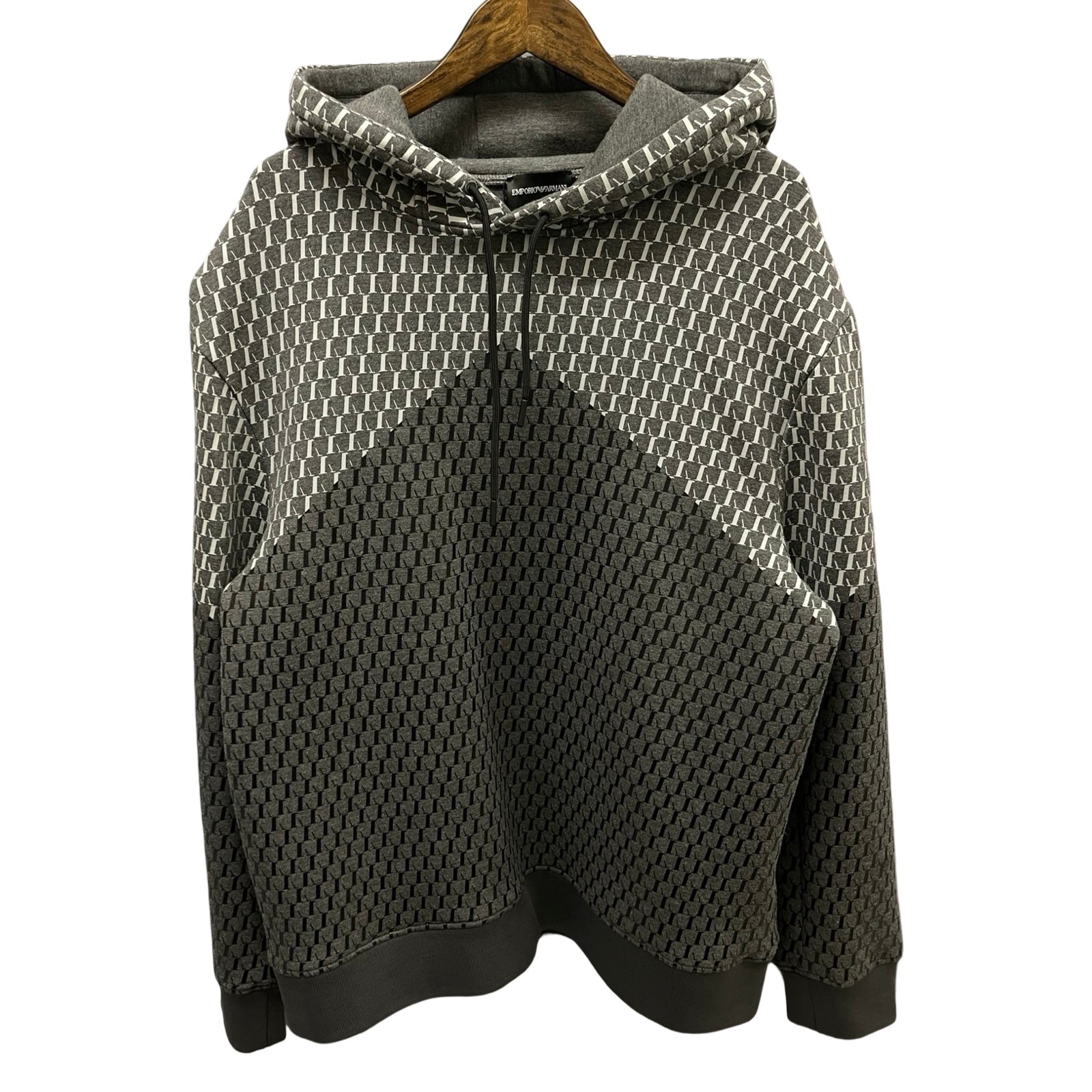 EMPORIO ARMANI 2022AW Monogram Logo Sweat Pullover Hoodie 3L1M6P 1JV9Z Size XL