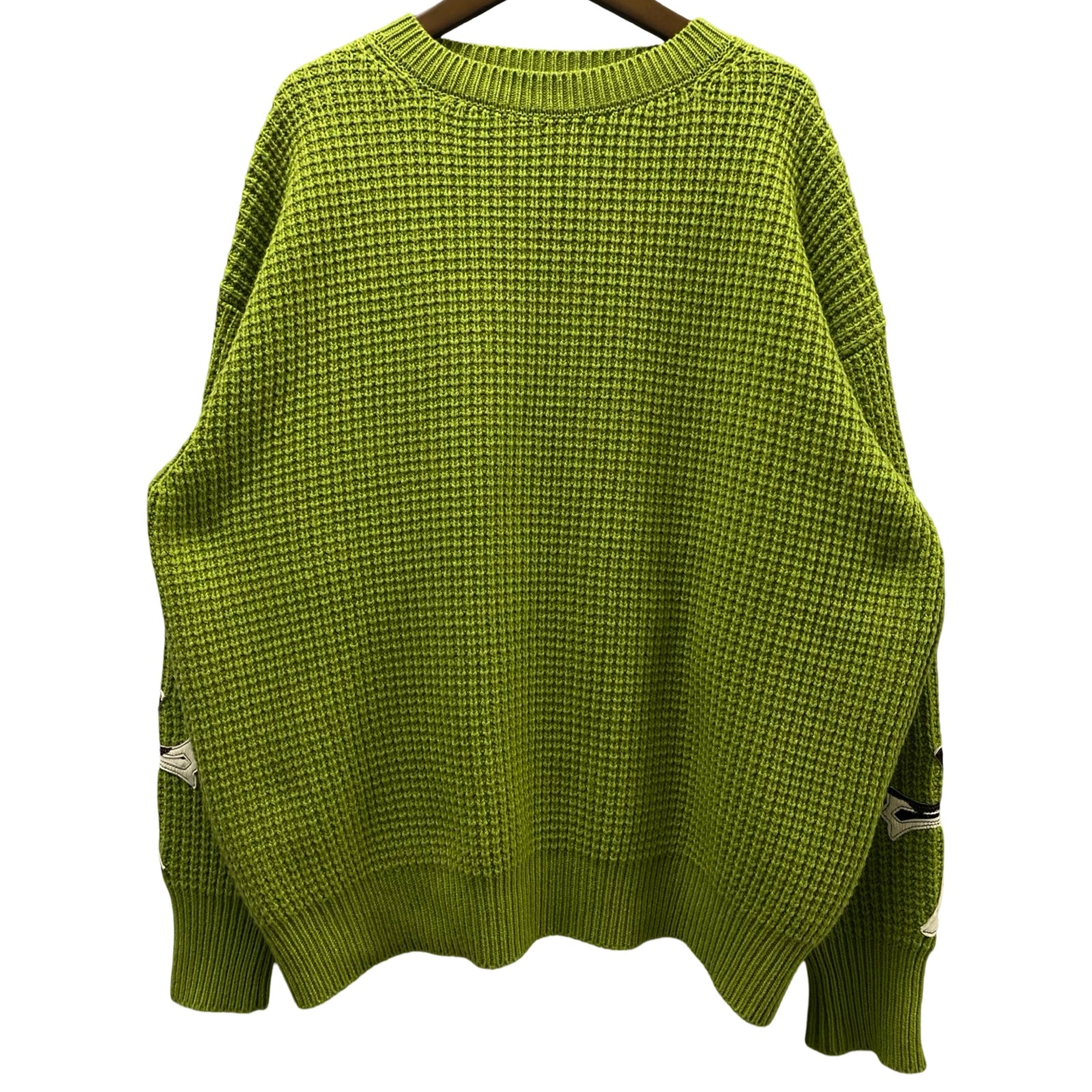 CHROME HEARTS YNOT Unborn Calf Cross Patch Cashmere Knit Sweater Size S