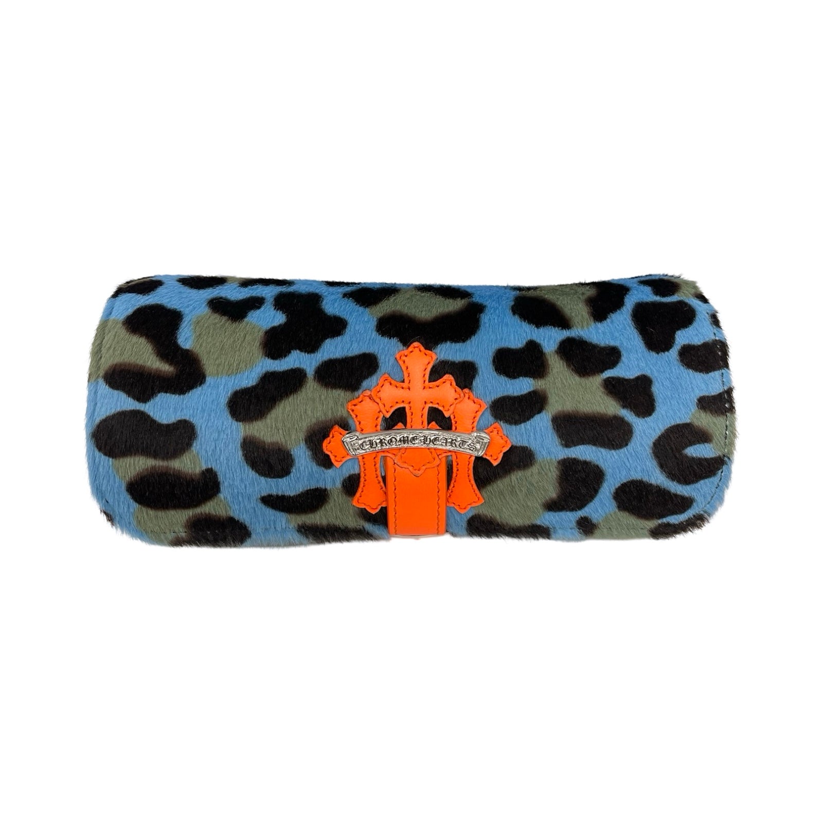 CHROME HEARTS 3 Cemetery Cross Patch Haraco Leather Accessory Case