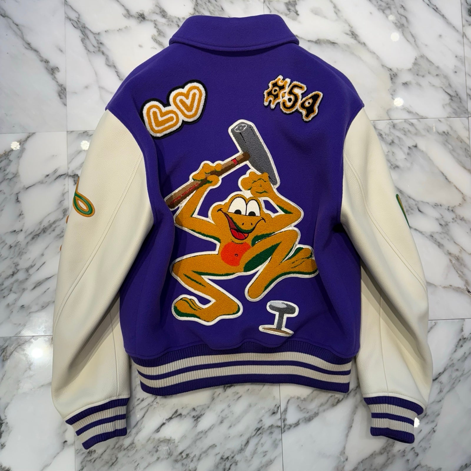 LOUIS VUITTON 2022AW Multi-Patches Mixed Leather Varsity Blouson 1AAGHZ Size 52 ルイヴィトン マルチパッチ ミックス レザー ヴァーシティー ブルゾン サイズ52