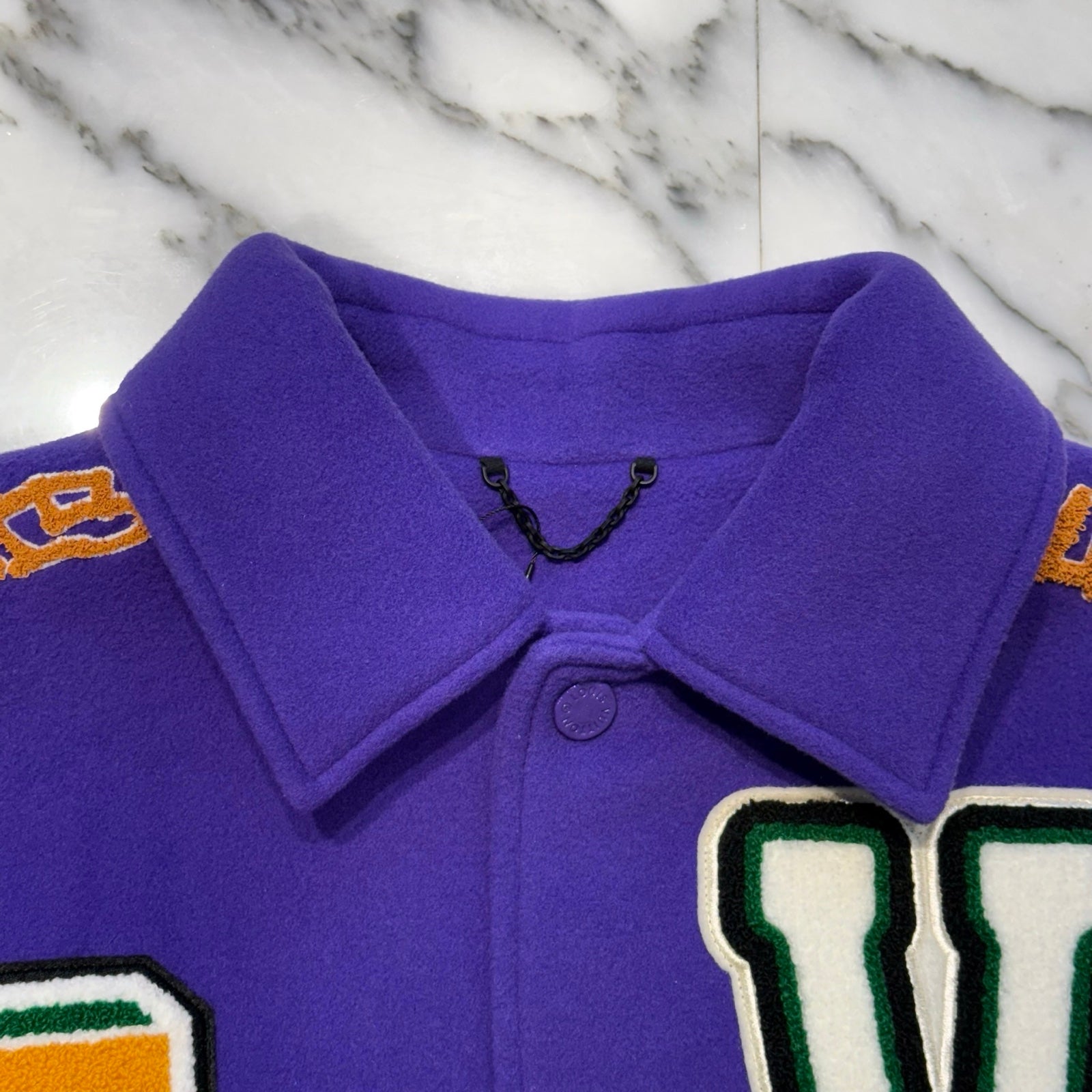 LOUIS VUITTON 2022AW Multi-Patches Mixed Leather Varsity Blouson 1AAGHZ Size 52 ルイヴィトン マルチパッチ ミックス レザー ヴァーシティー ブルゾン サイズ52