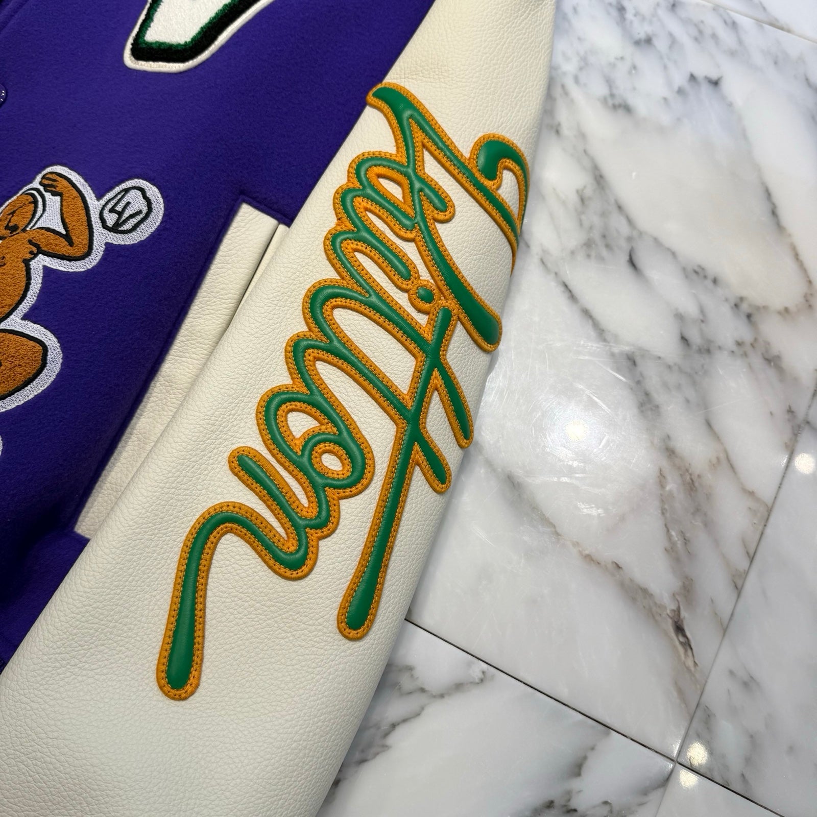 LOUIS VUITTON 2022AW Multi-Patches Mixed Leather Varsity Blouson 1AAGHZ Size 52 ルイヴィトン マルチパッチ ミックス レザー ヴァーシティー ブルゾン サイズ52