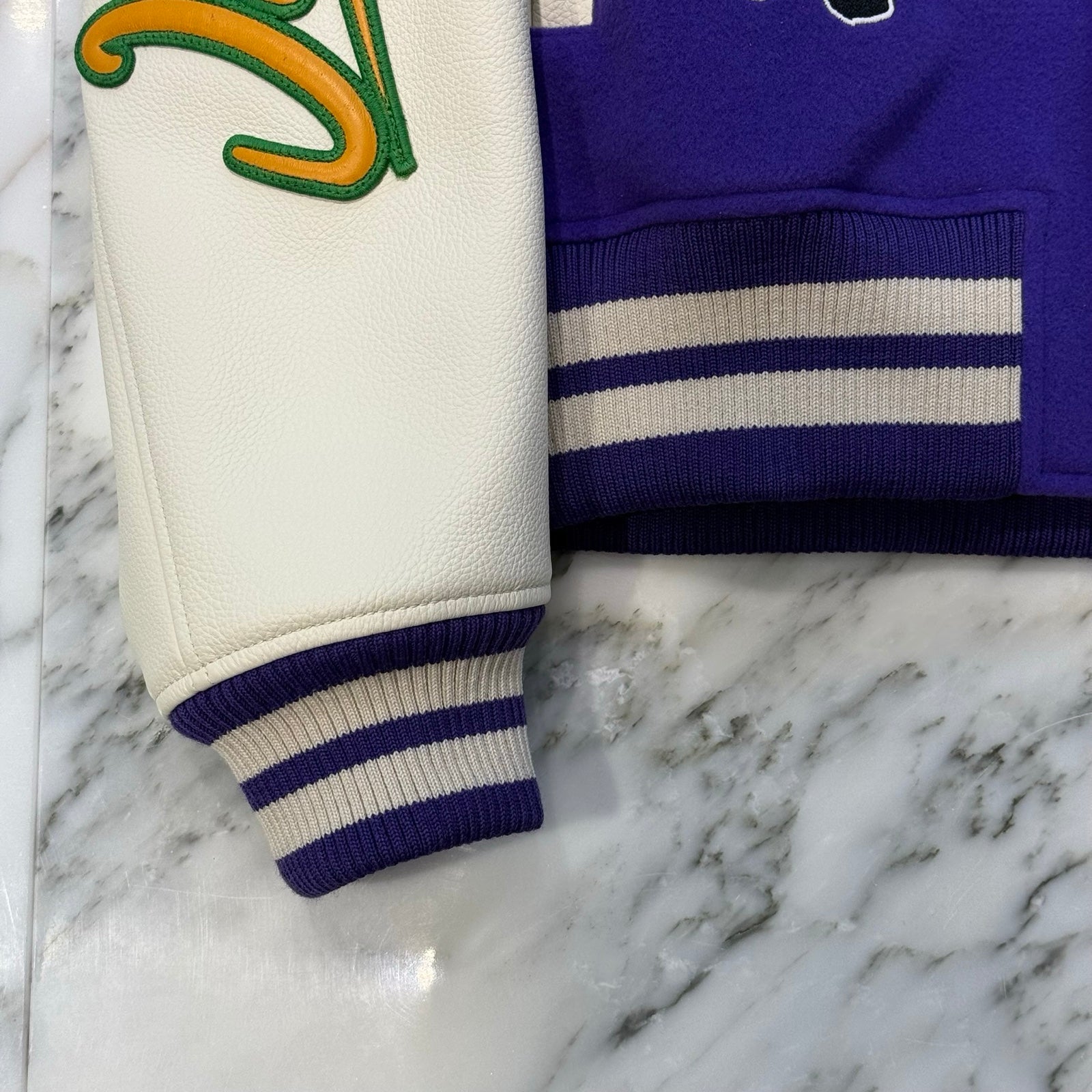 LOUIS VUITTON 2022AW Multi-Patches Mixed Leather Varsity Blouson 1AAGHZ Size 52 ルイヴィトン マルチパッチ ミックス レザー ヴァーシティー ブルゾン サイズ52