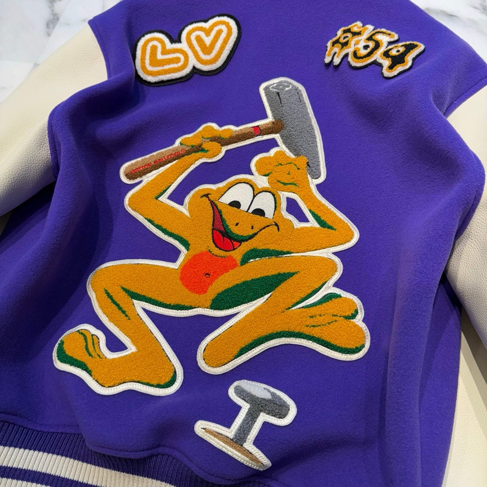 LOUIS VUITTON 2022AW Multi-Patches Mixed Leather Varsity Blouson 1AAGHZ Size 52 ルイヴィトン マルチパッチ ミックス レザー ヴァーシティー ブルゾン サイズ52