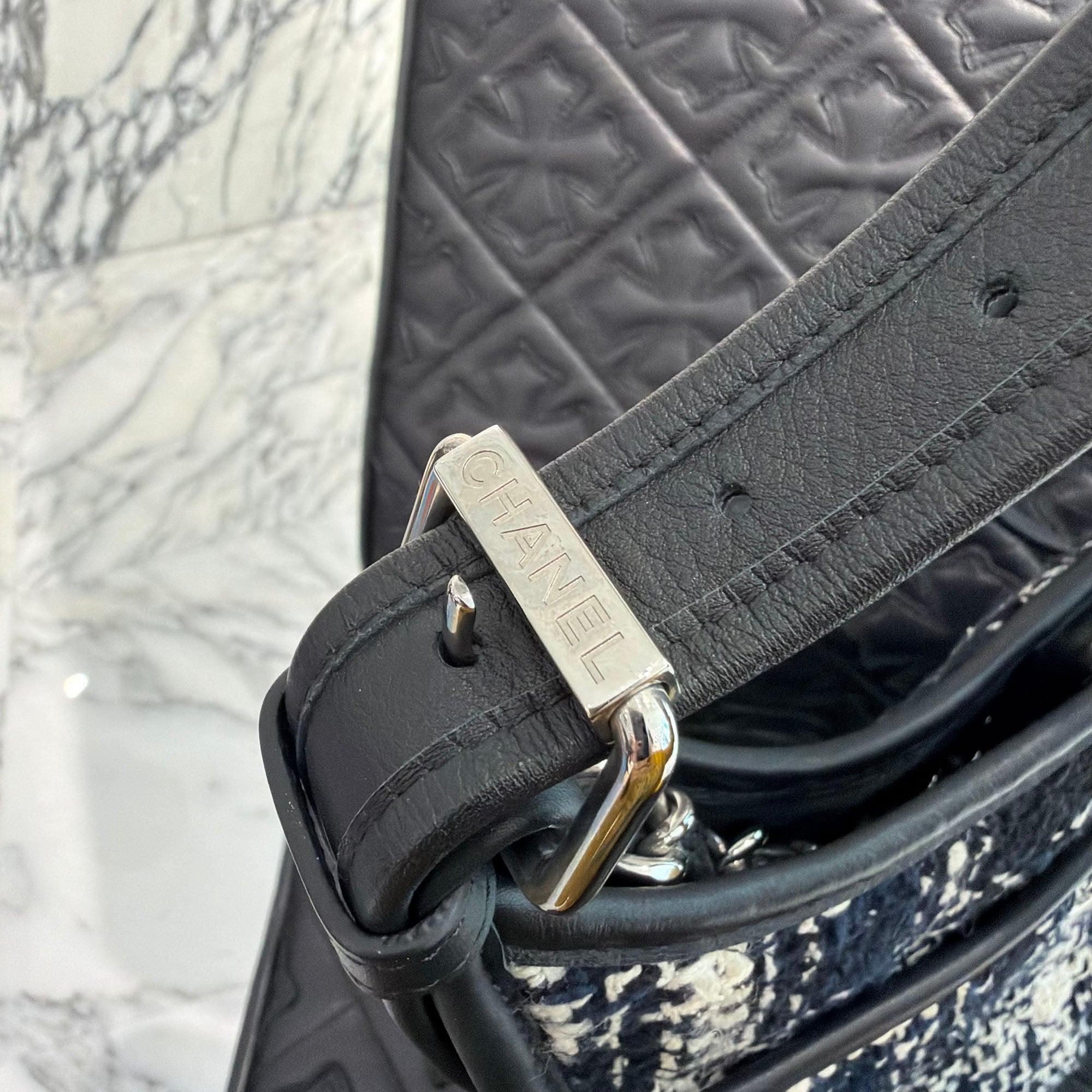 CHANEL Coco Mark Hobo Tweed Calfskin 2way Shoulder Bag シャネル ココマーク ホーボー ツイード カーフスキン 2WAY ショルダーバッグ