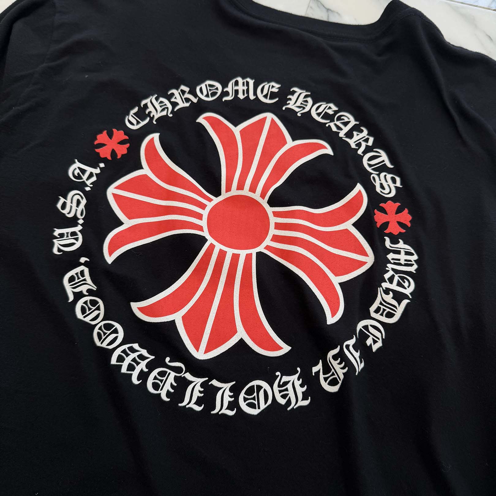 CHROME HEARTS Made In Hollywood Red CH Plus Long Sleeve Tee Size L クロムハーツ メイドインハリウッド CHプラス ロングスリーブTシャツ サイズL