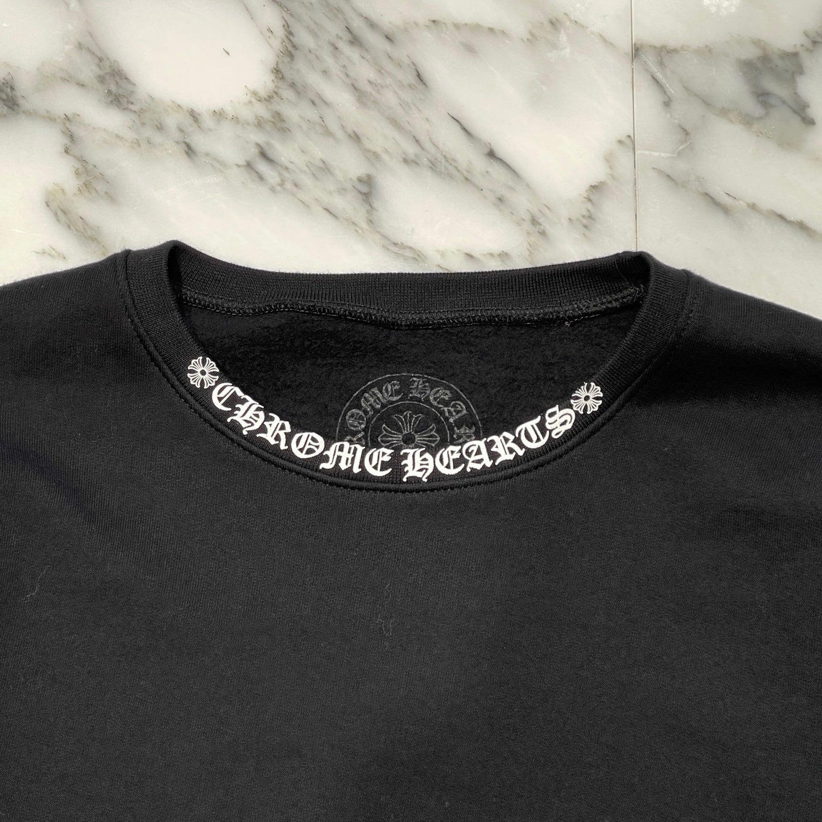CHROME HEARTS Neck Logo Crewneck Sweatshirt Size M クロムハーツ