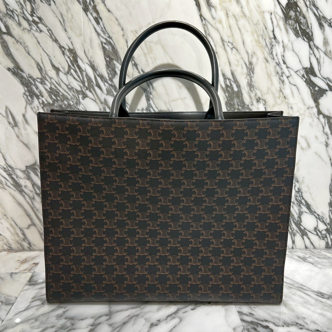 CELINE Horizontal Cabas Triomphe Canvas Tote Bag 197012CIM.38SI セリーヌ ホリゾンタル カバ トリオンスキャンバス トートバッグ