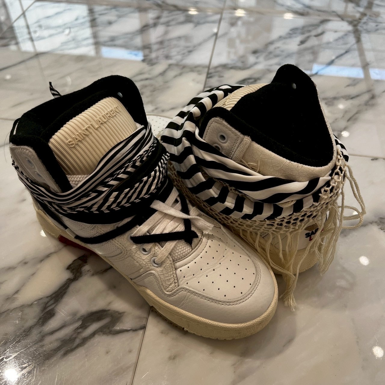 SAINT LAURENT PARIS 2025SS Smith Bandana High Top Sneakers 119164144 Size 40(約25.0cm) サンローラン パリ スミスバンダナ ハイトップスニーカー サイズ40(約25.0cm)