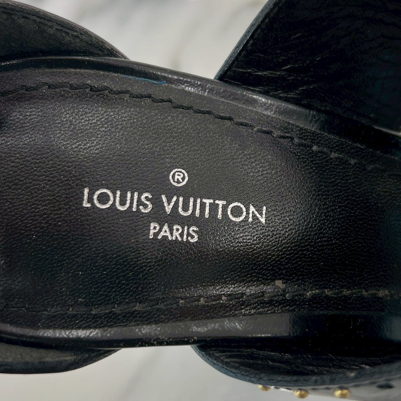 LOUIS VUITTON Star Trail Line Studded Heel Sandals NA0290 Size 38 1/2 ルイヴィトン スタートレイルラインスタッズヒールサンダル サイズ38 1/2