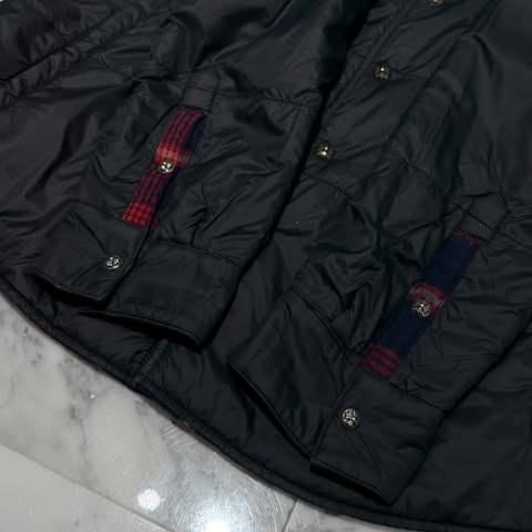 CHROME HEARTS Reversible Cross Ball Button Check Shirt Jacket Size XL クロムハーツ リバーシブル クロスボールボタン チェックシャツ ジャケット サイズXL