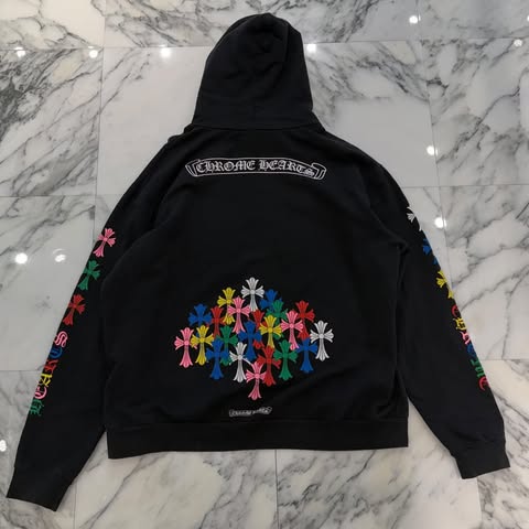 CHROME HEARTS 2022SS MLTCOL CEM CRS Pullover Hoodie Size XL クロムハーツ マルチカラーセメタリークロス プルオーバーフーディー サイズXL